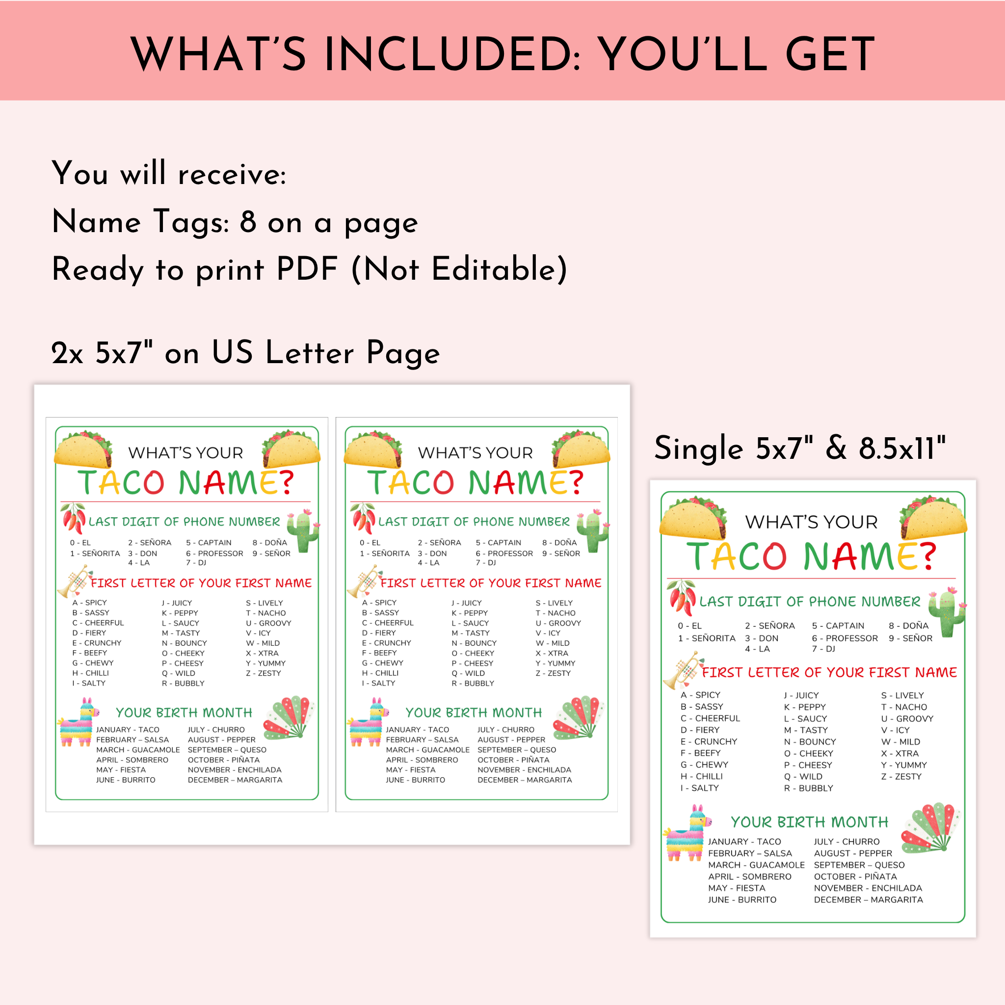 What's your Taco Name Game