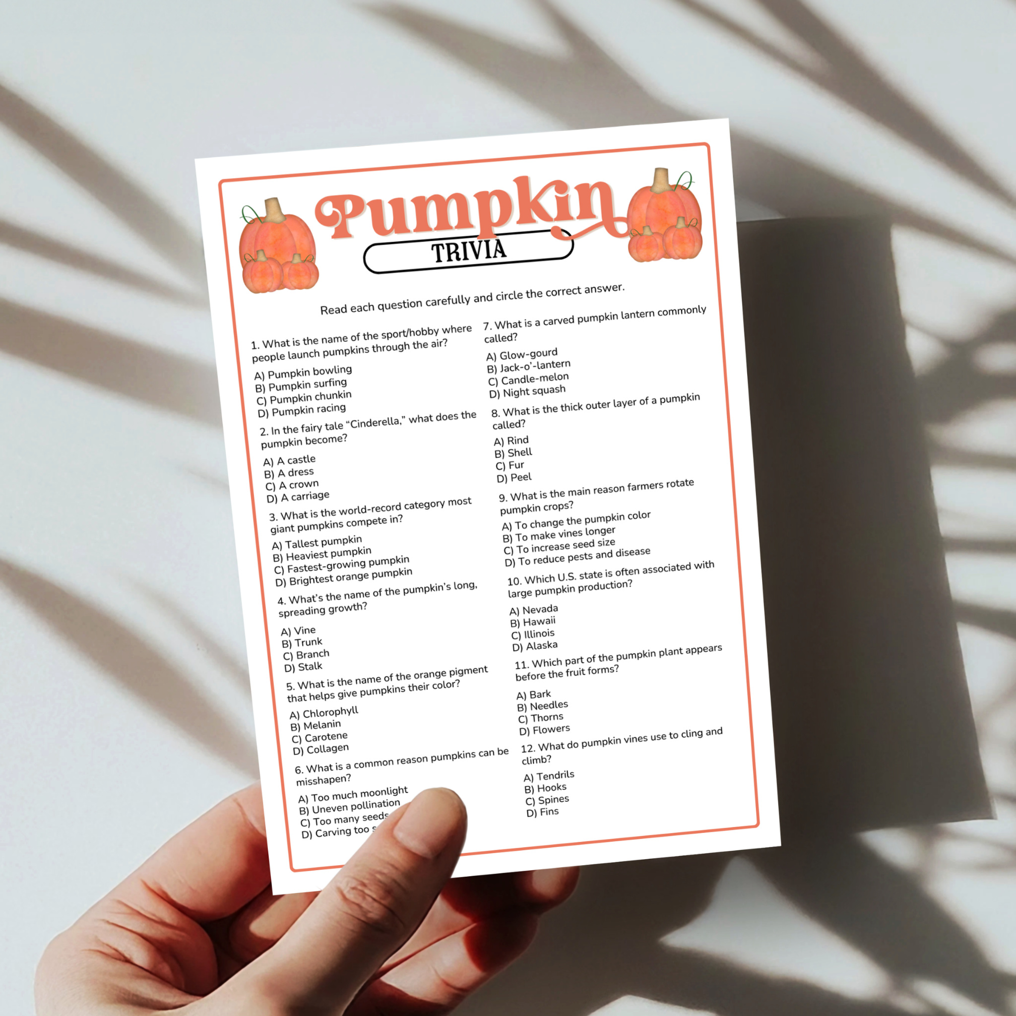 Pumpkin Trivia Game