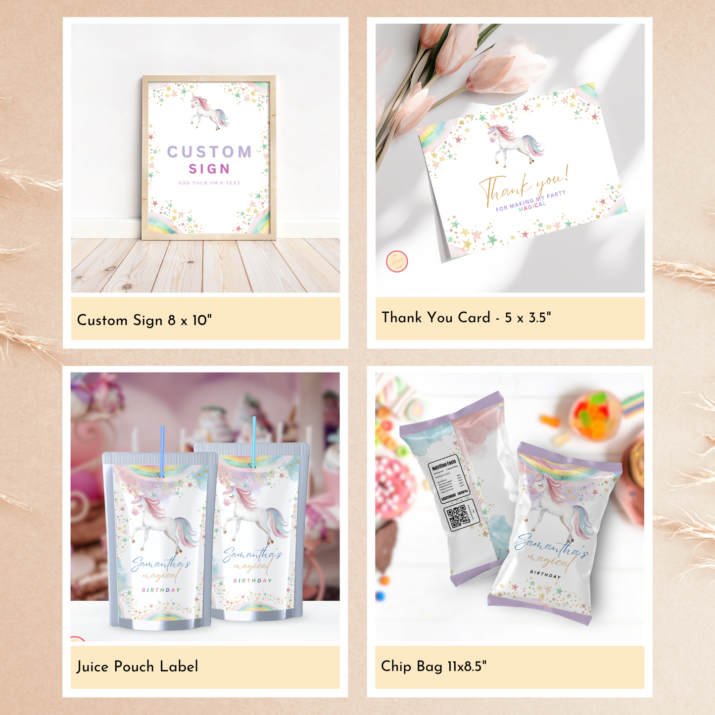 Unicorn Party Template Bundle