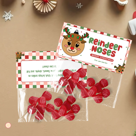 Reindeer Noses Treat Bag Topper
