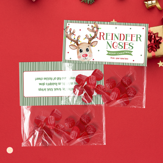 Reindeer Noses Treat Bag Topper