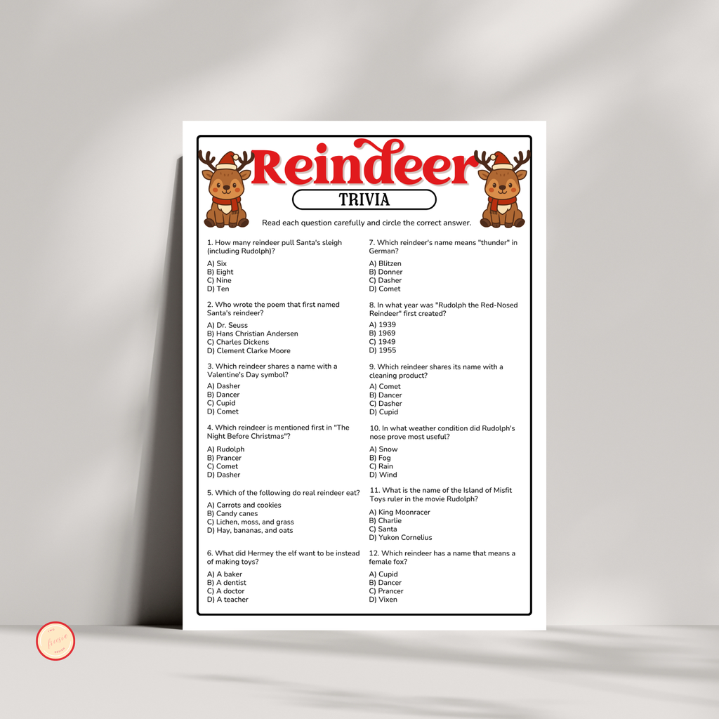 Reindeer Trivia Game