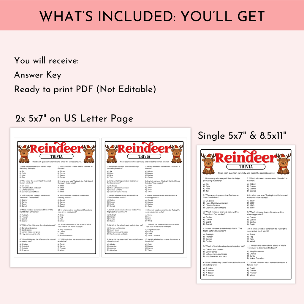Reindeer Trivia Game