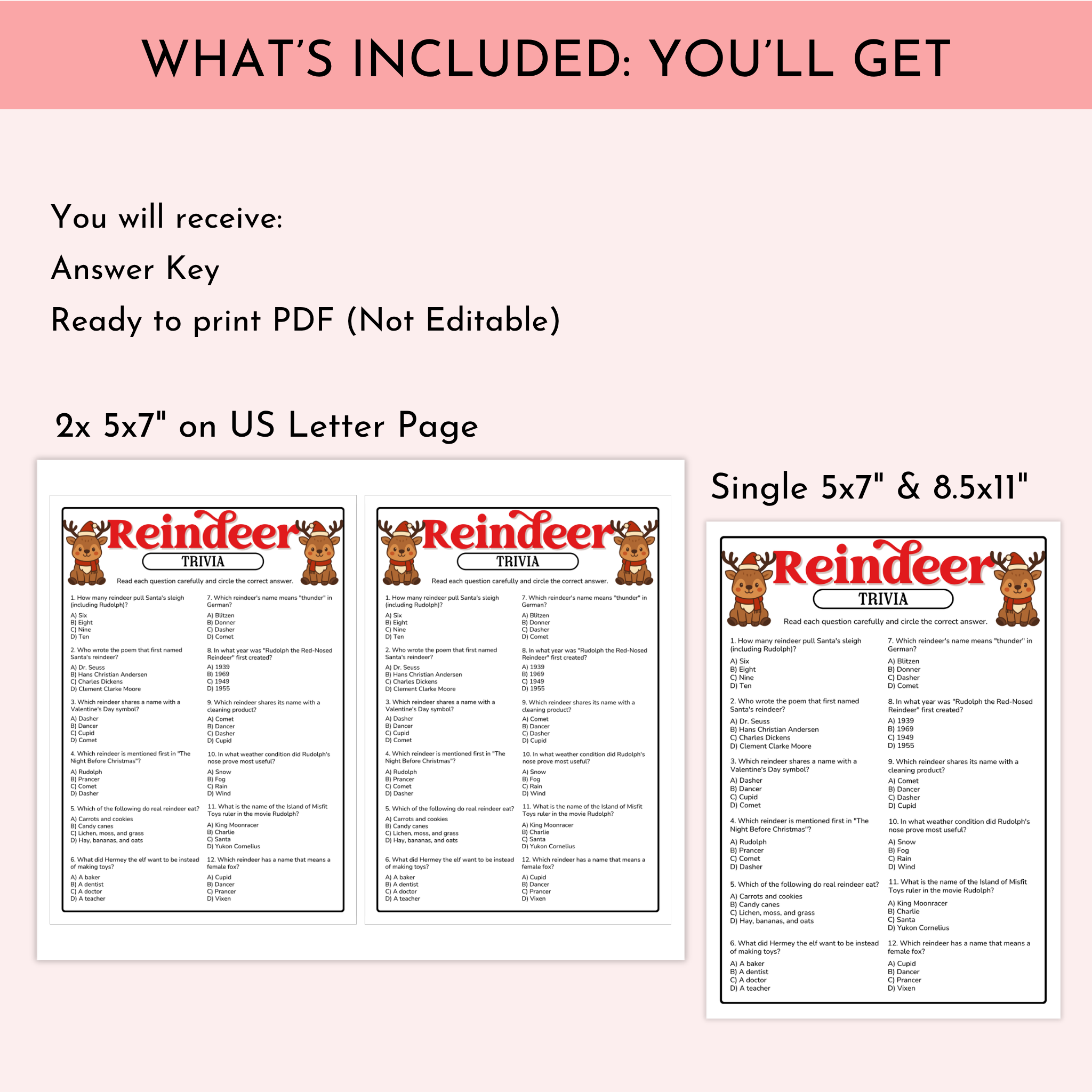 Reindeer Trivia Game