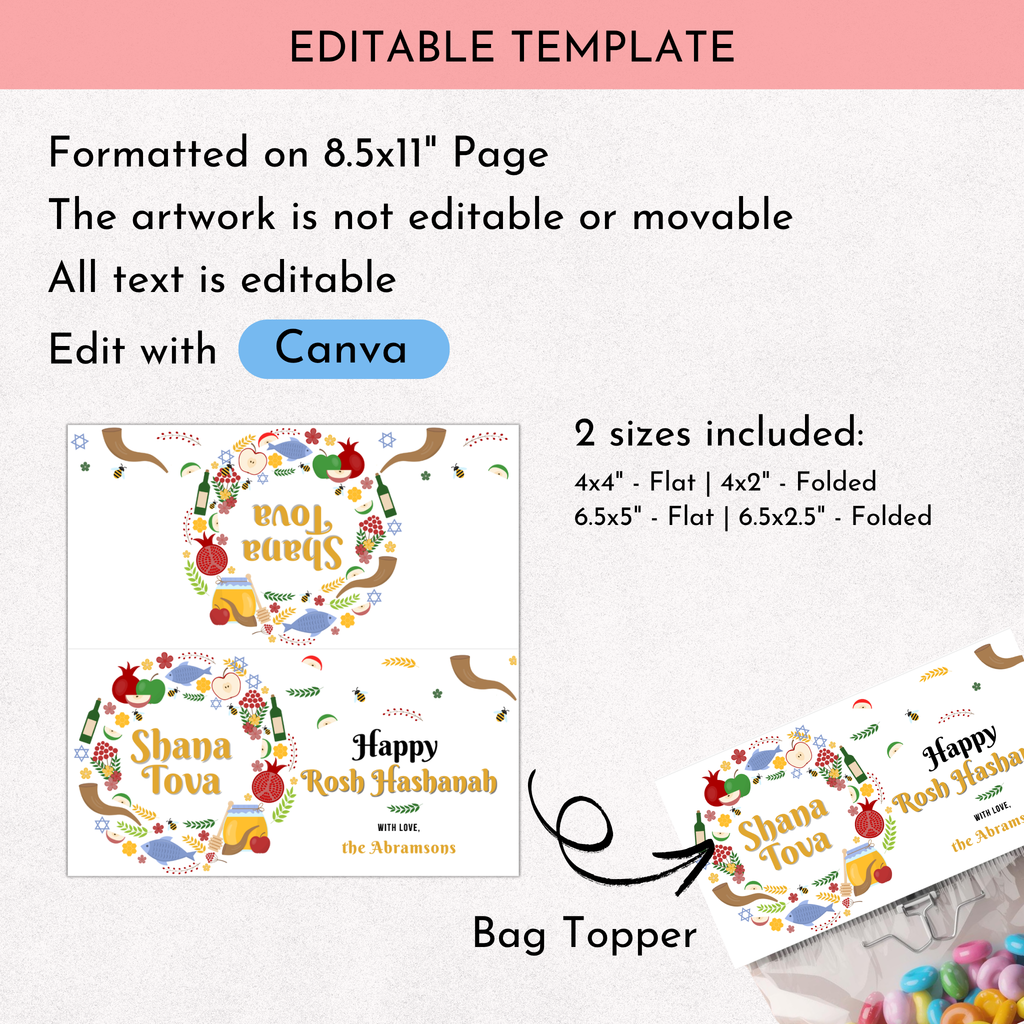 Rosh Hashanah Bag Topper
