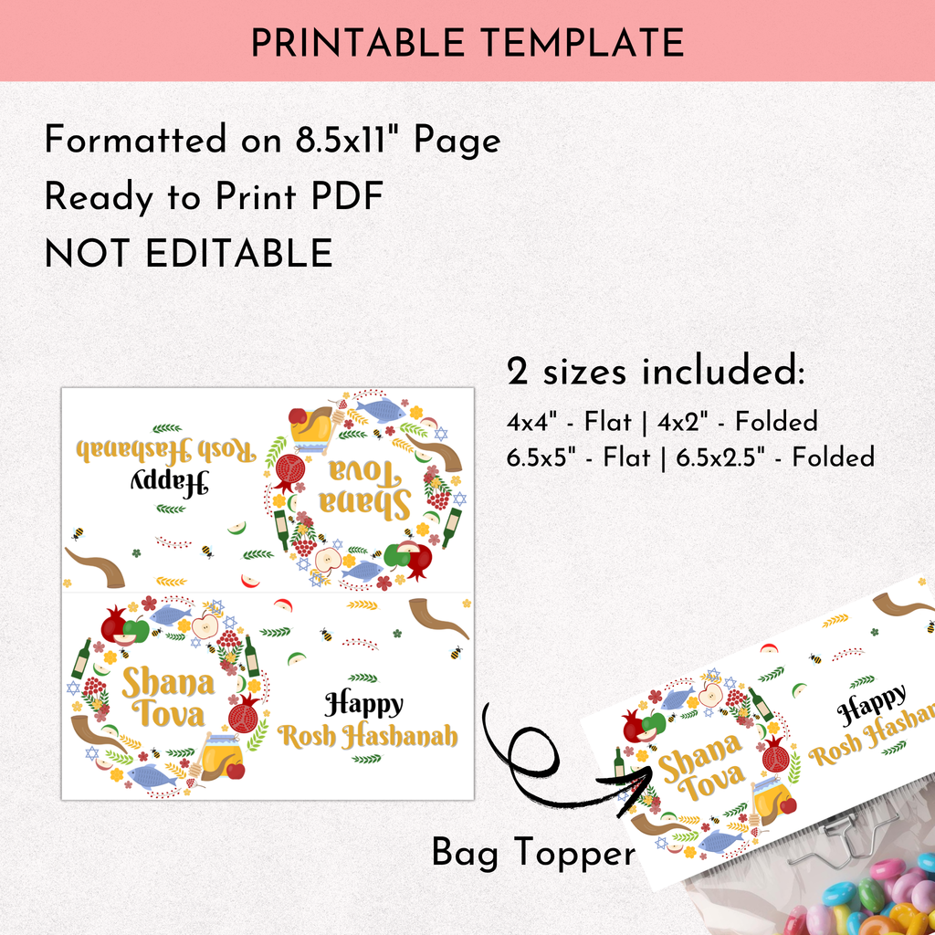 Rosh Hashanah Bag Topper