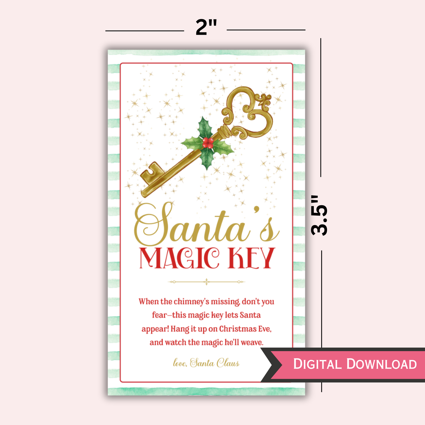Santa's Magic Key Tag template