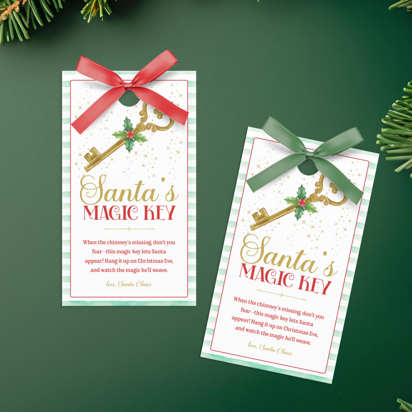 Santa's Magic Key Tag template