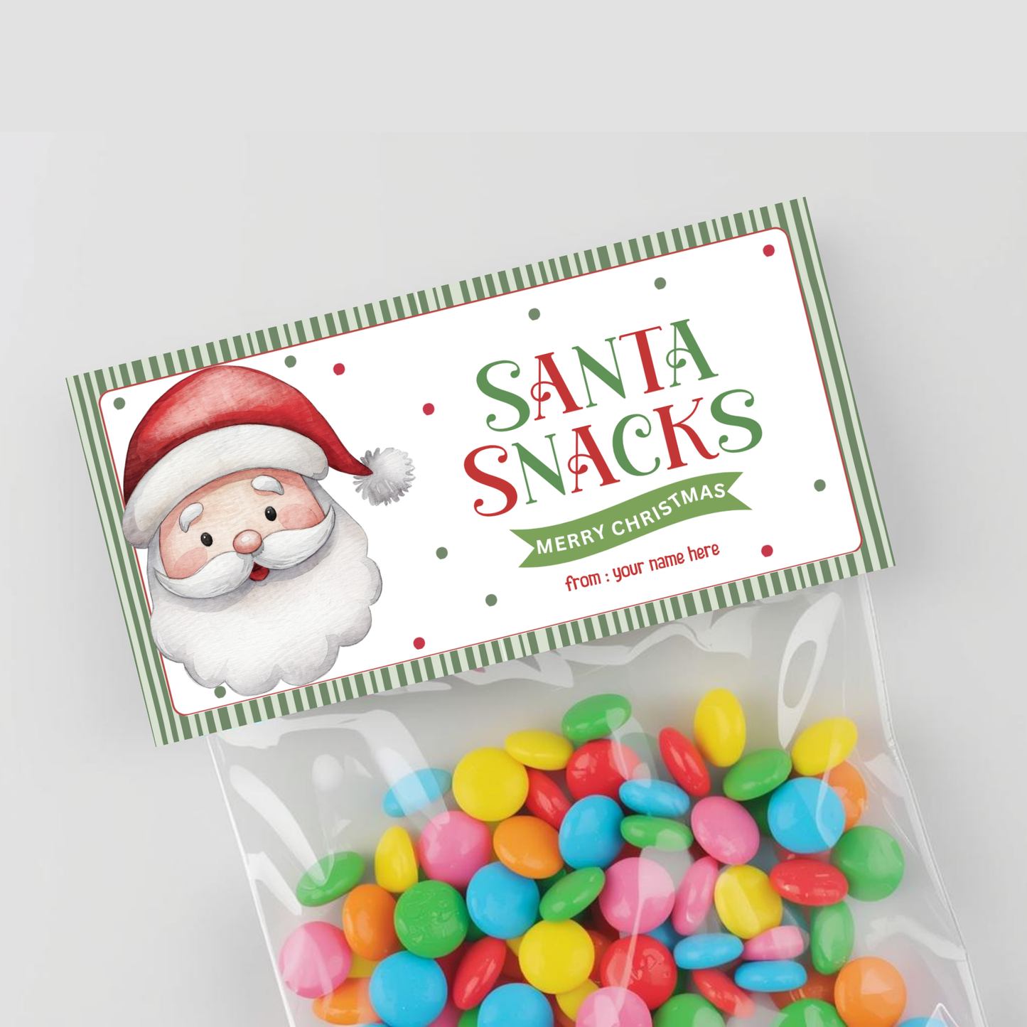 Christmas Treat Bag Toppers Set | Editable