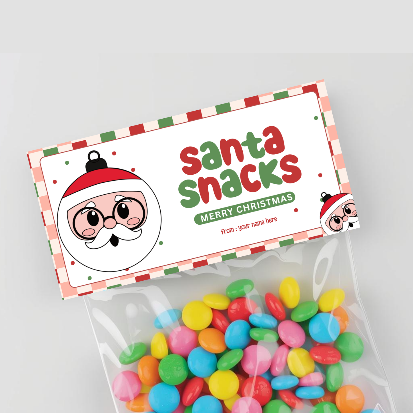 Christmas Treat Bag Toppers & Tag Set