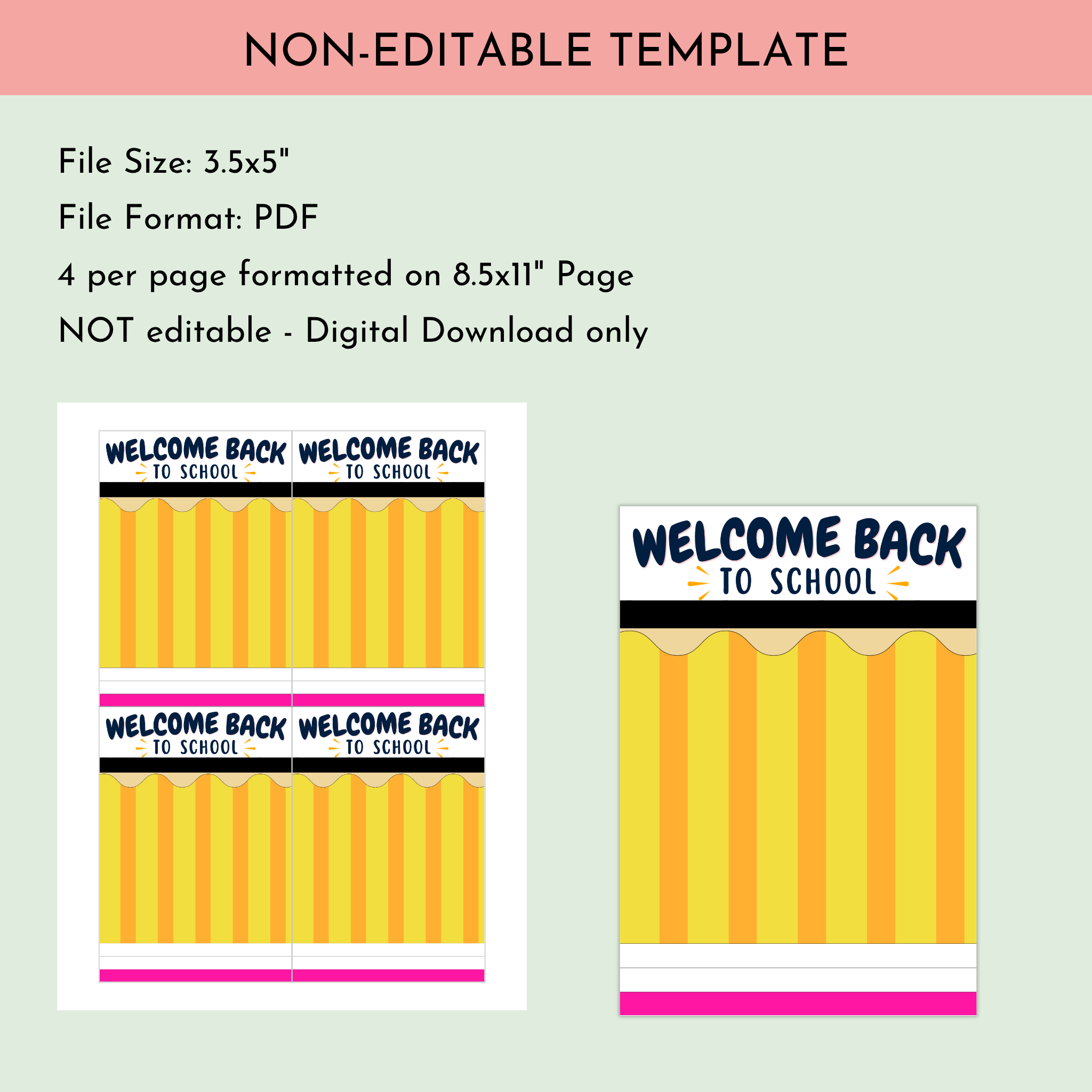 Back to School Mini Cookie Card