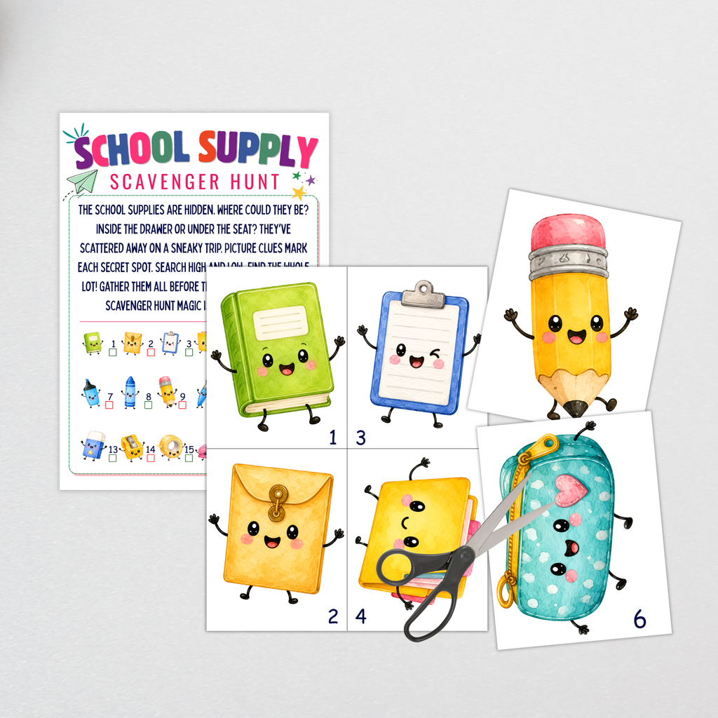 School Supplies Scavenger Hunt