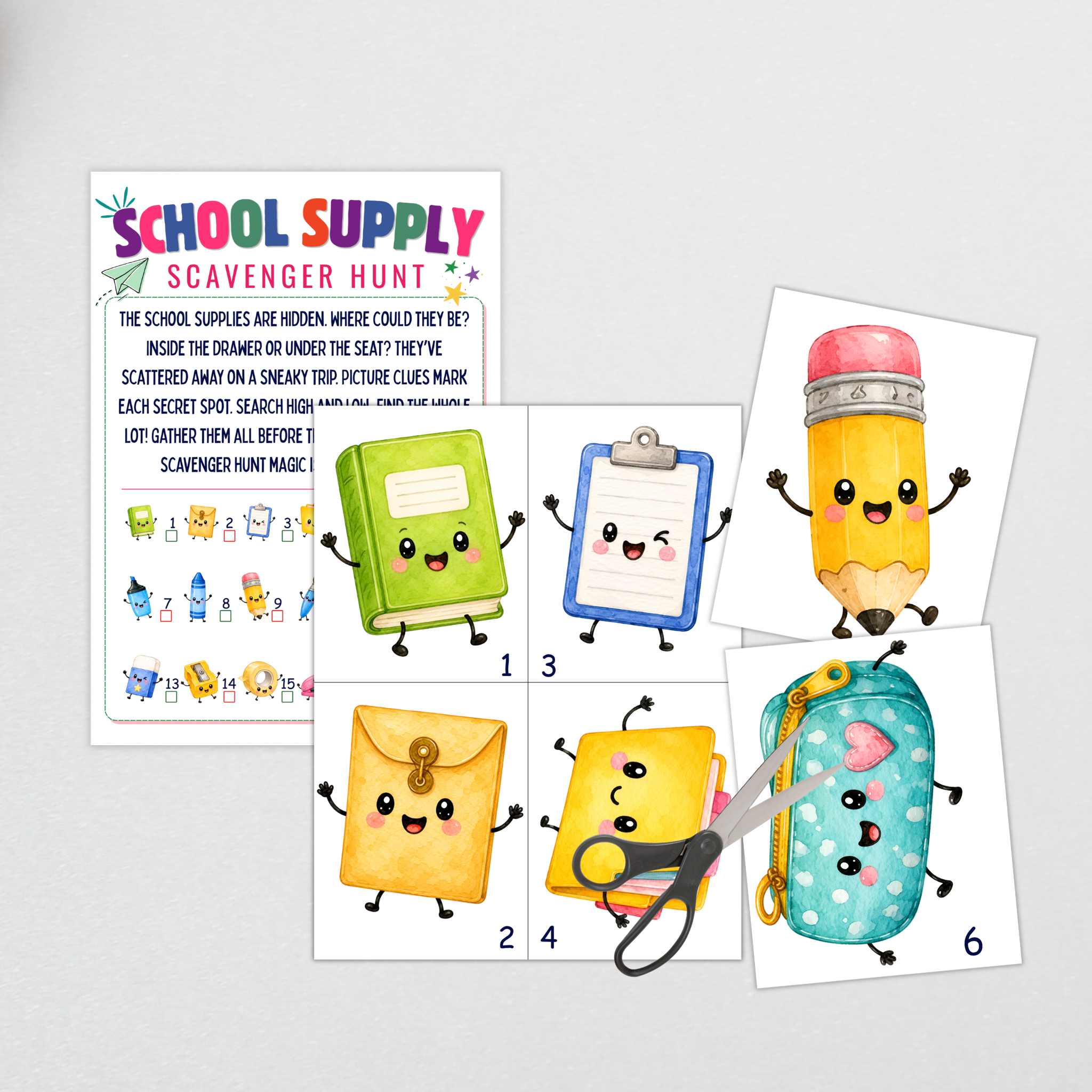 School Supplies Scavenger Hunt