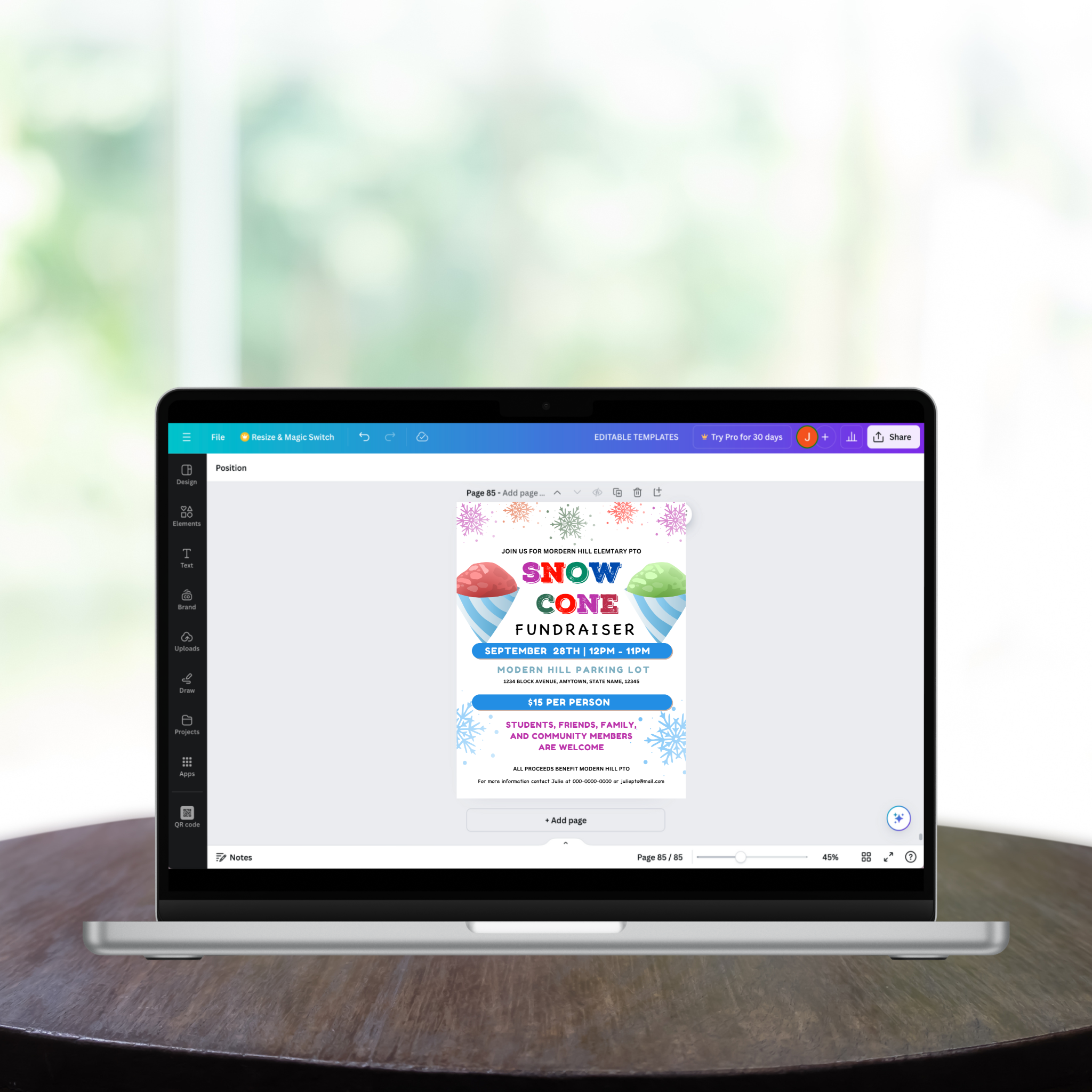 Snow Cone Fundraiser Flyer Template