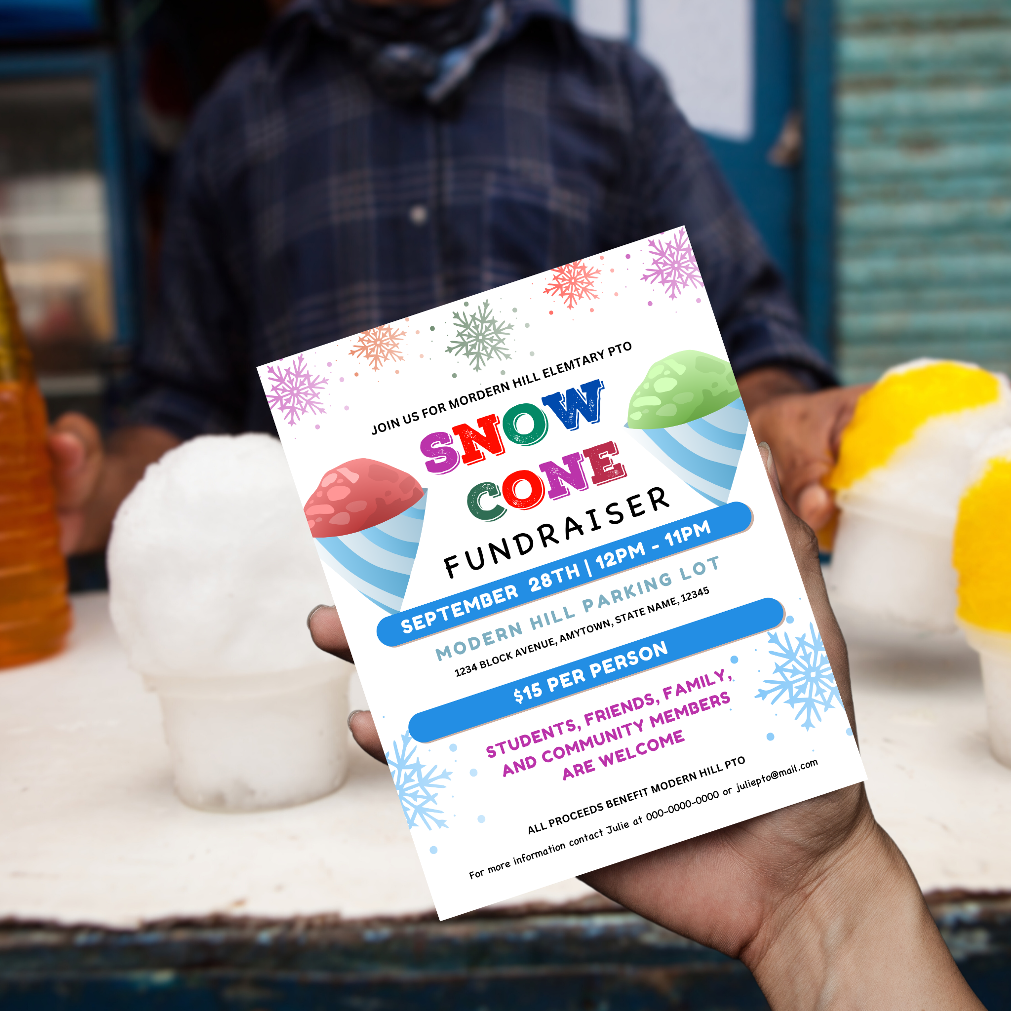 Snow Cone Fundraiser Flyer Template