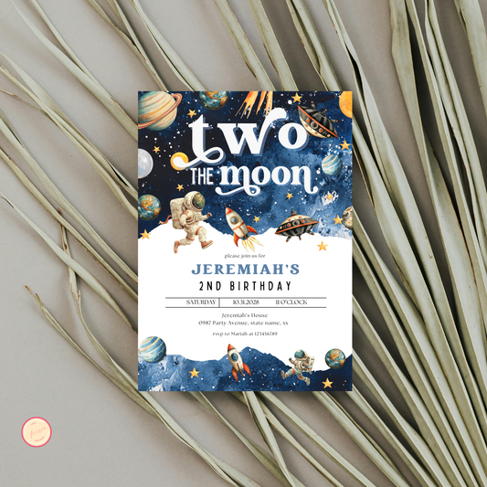 Two The Moon Invitation | Blue