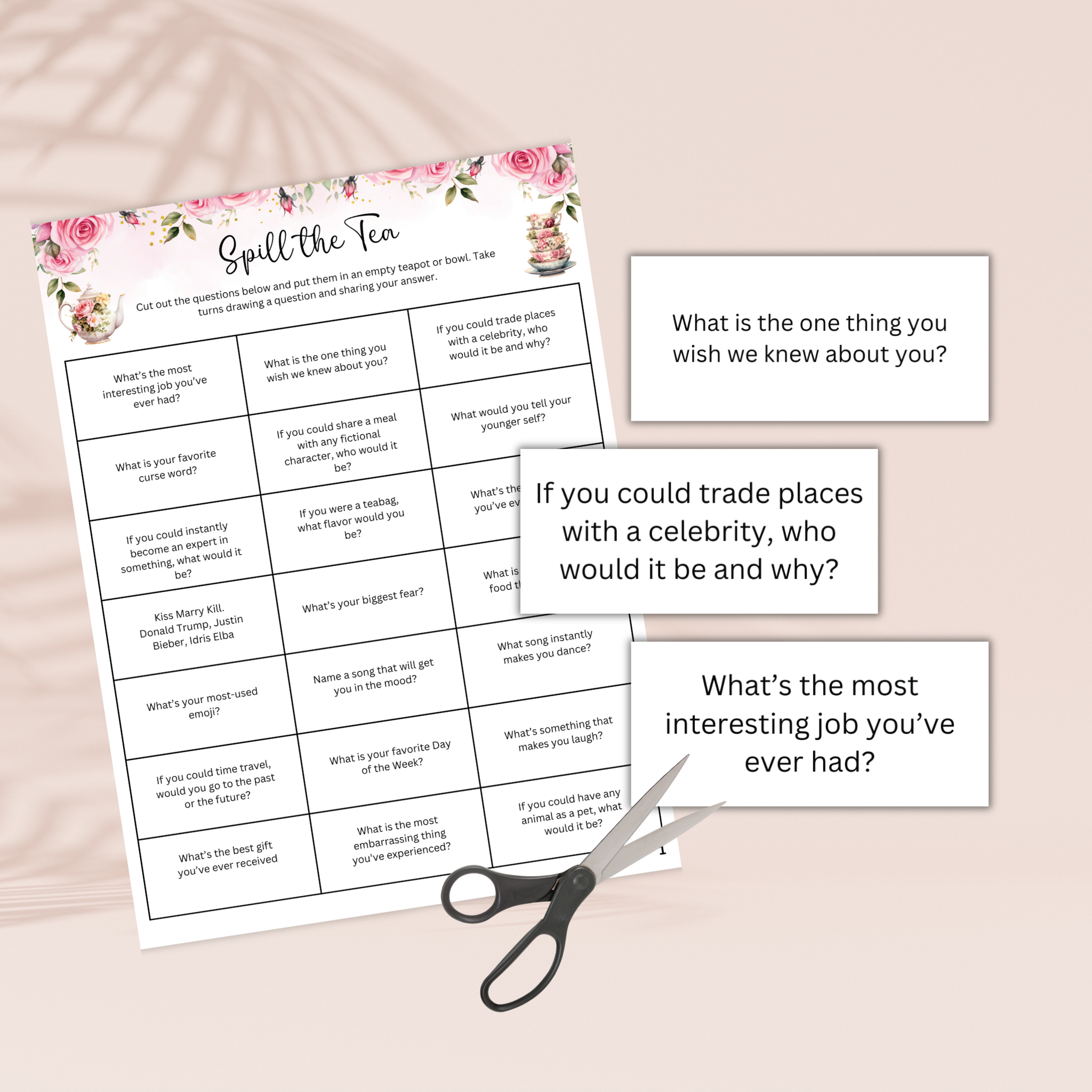 8 Editable Tea Party Games