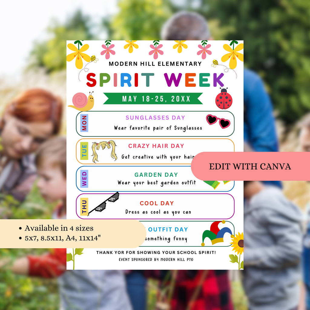 Spring Spirit Week Flyer