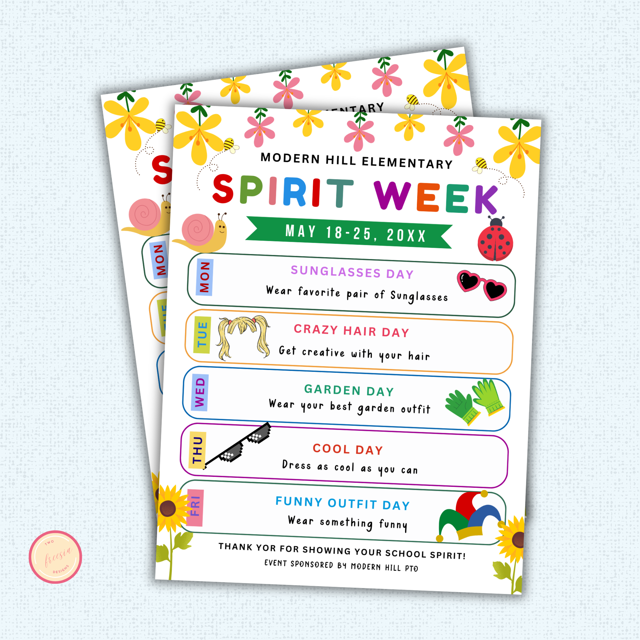 Spring Spirit Week Flyer