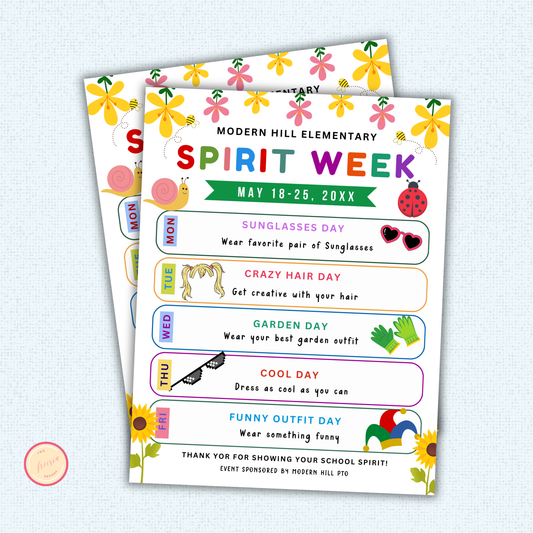 Spring Spirit Week Flyer