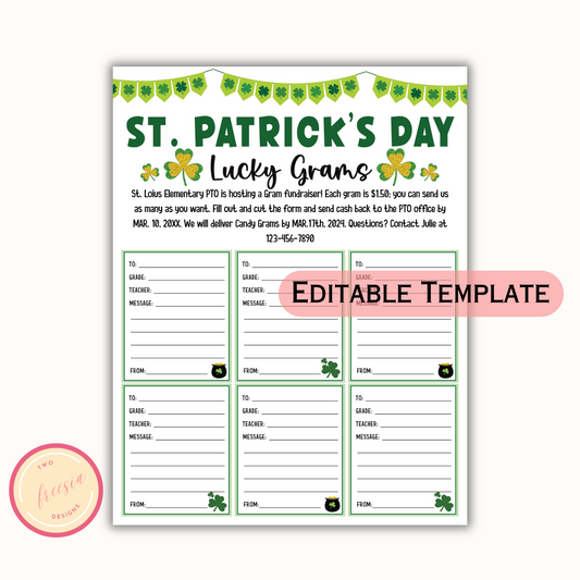 Editable St. Patrick's Day Lucky Gram