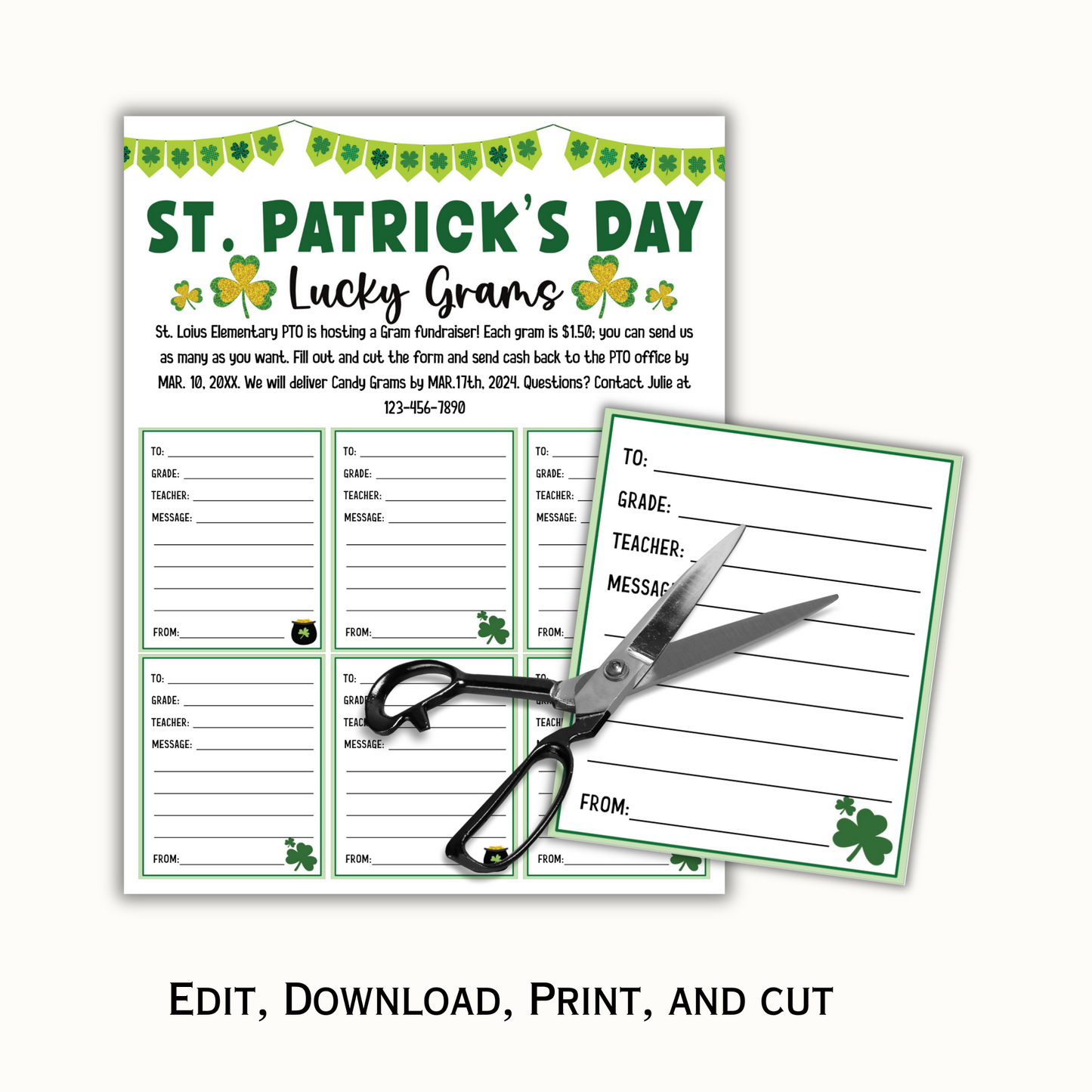 Editable St. Patrick's Day Lucky Gram