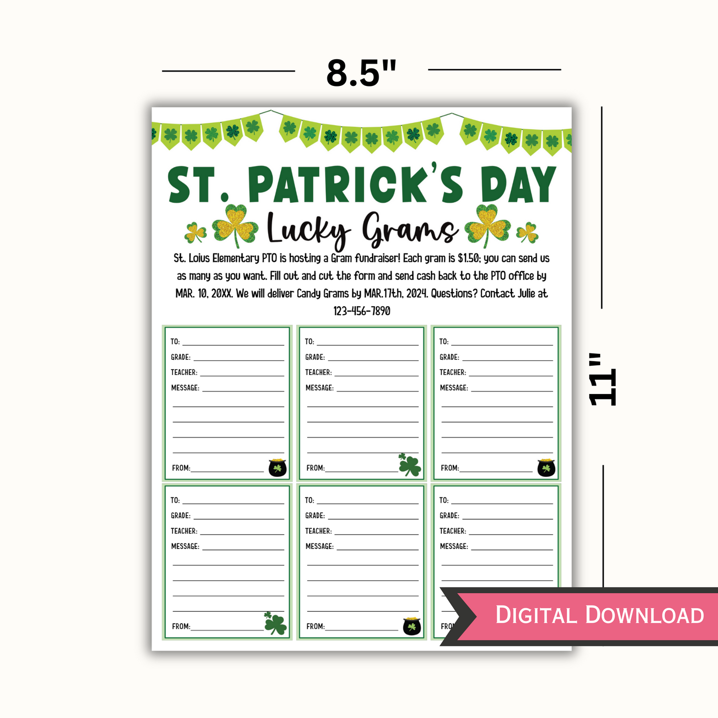 Editable St. Patrick's Day Lucky Gram