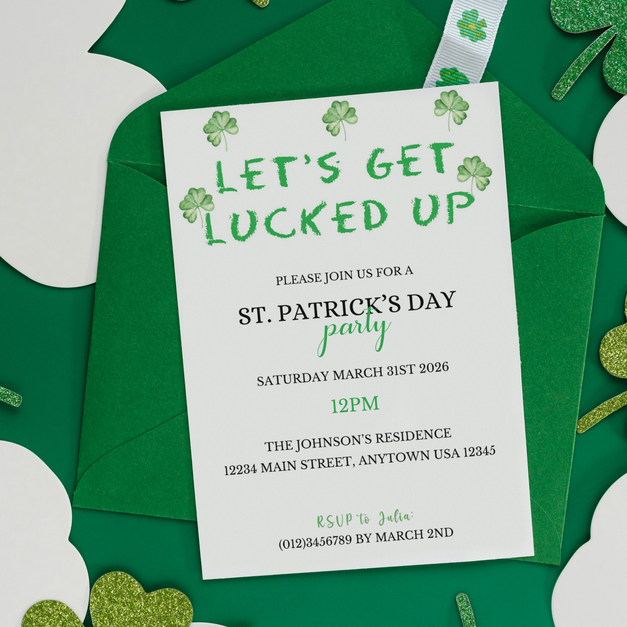 Let's Get Lucked Up - St. Patrick's Invitation