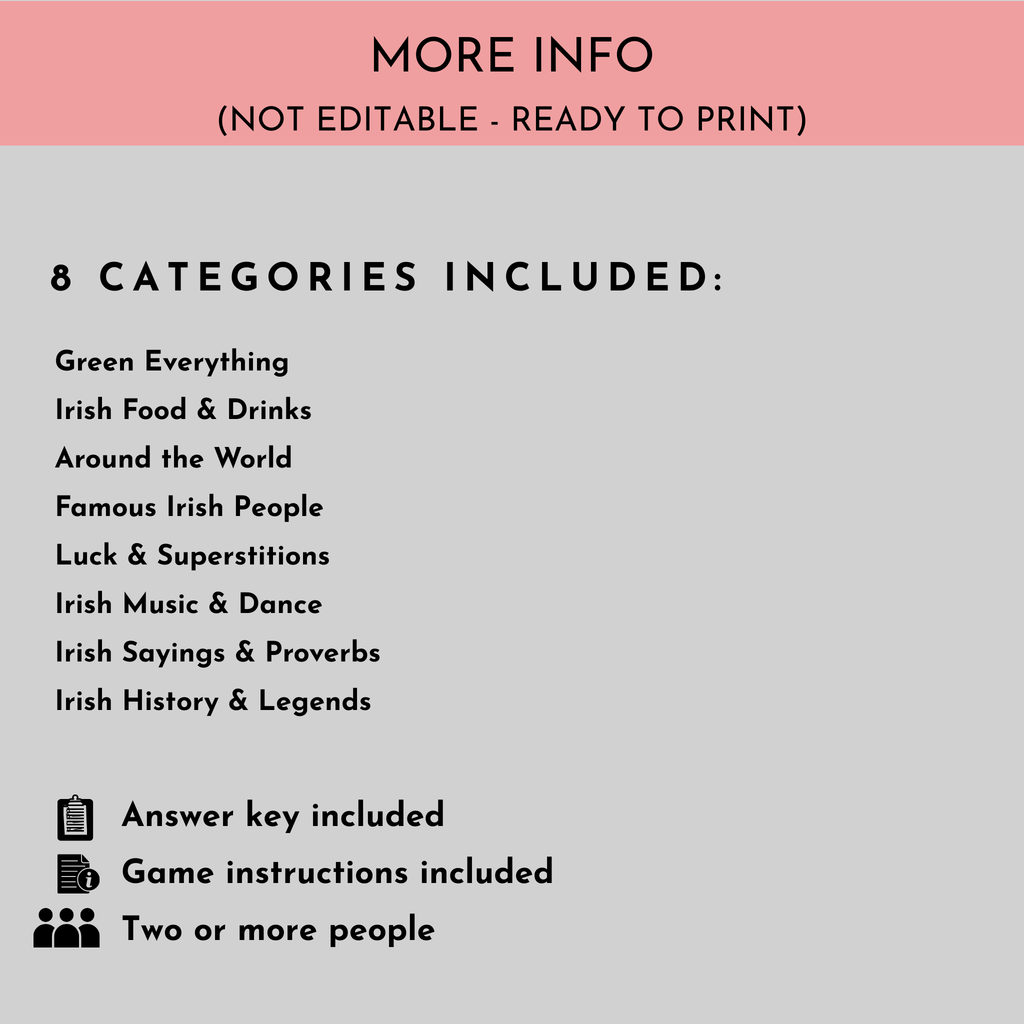 St Patrick's Day Trivia Game