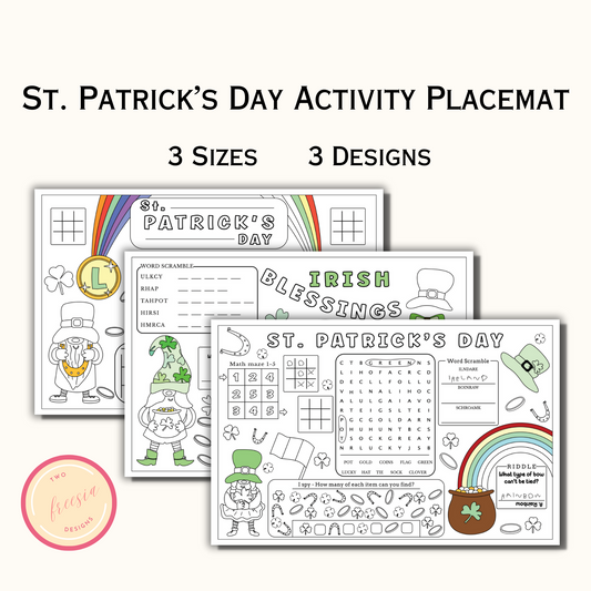 St. Patrick's Day Coloring and Activity Placemat