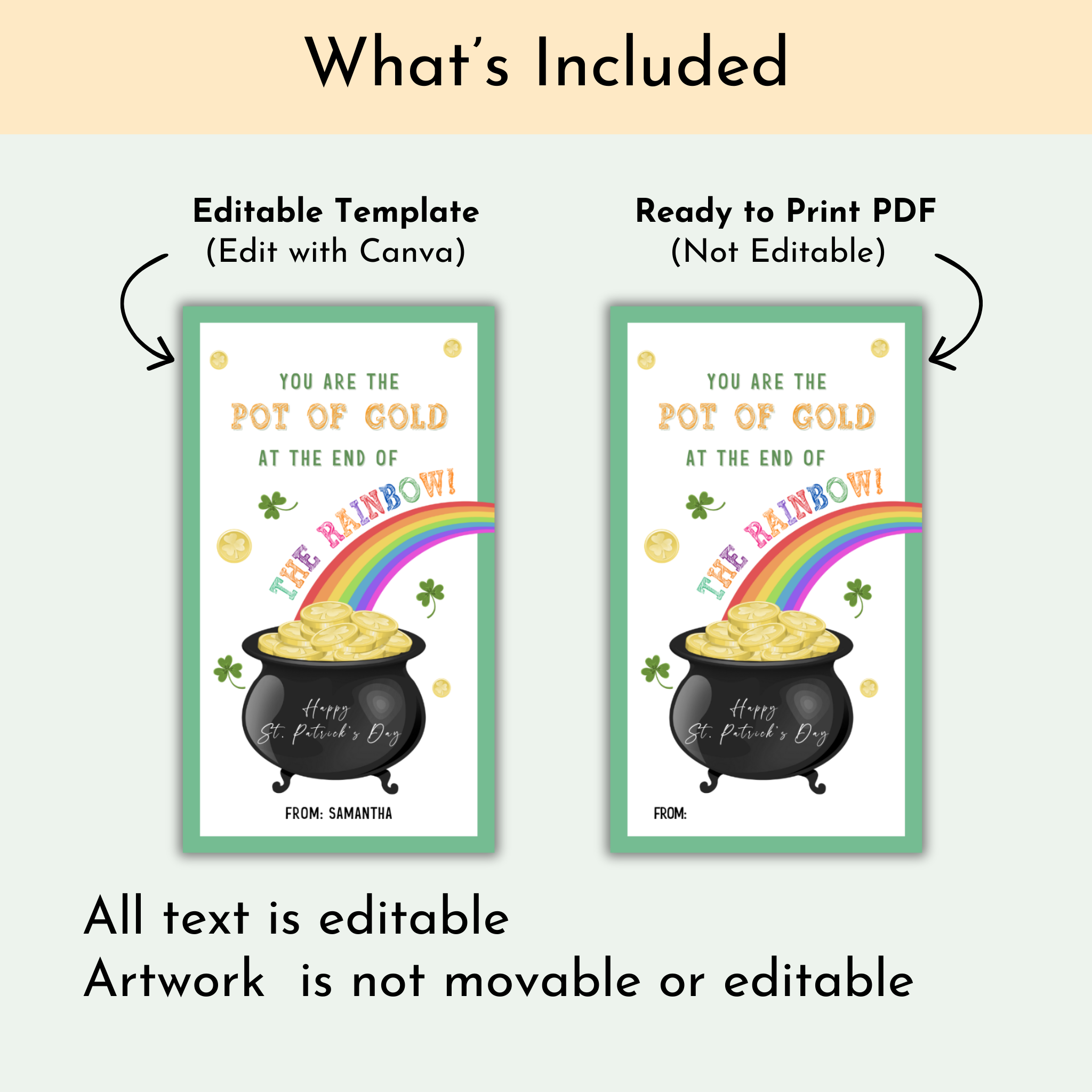 St Patrick's Day Tag | Pot Of Gold