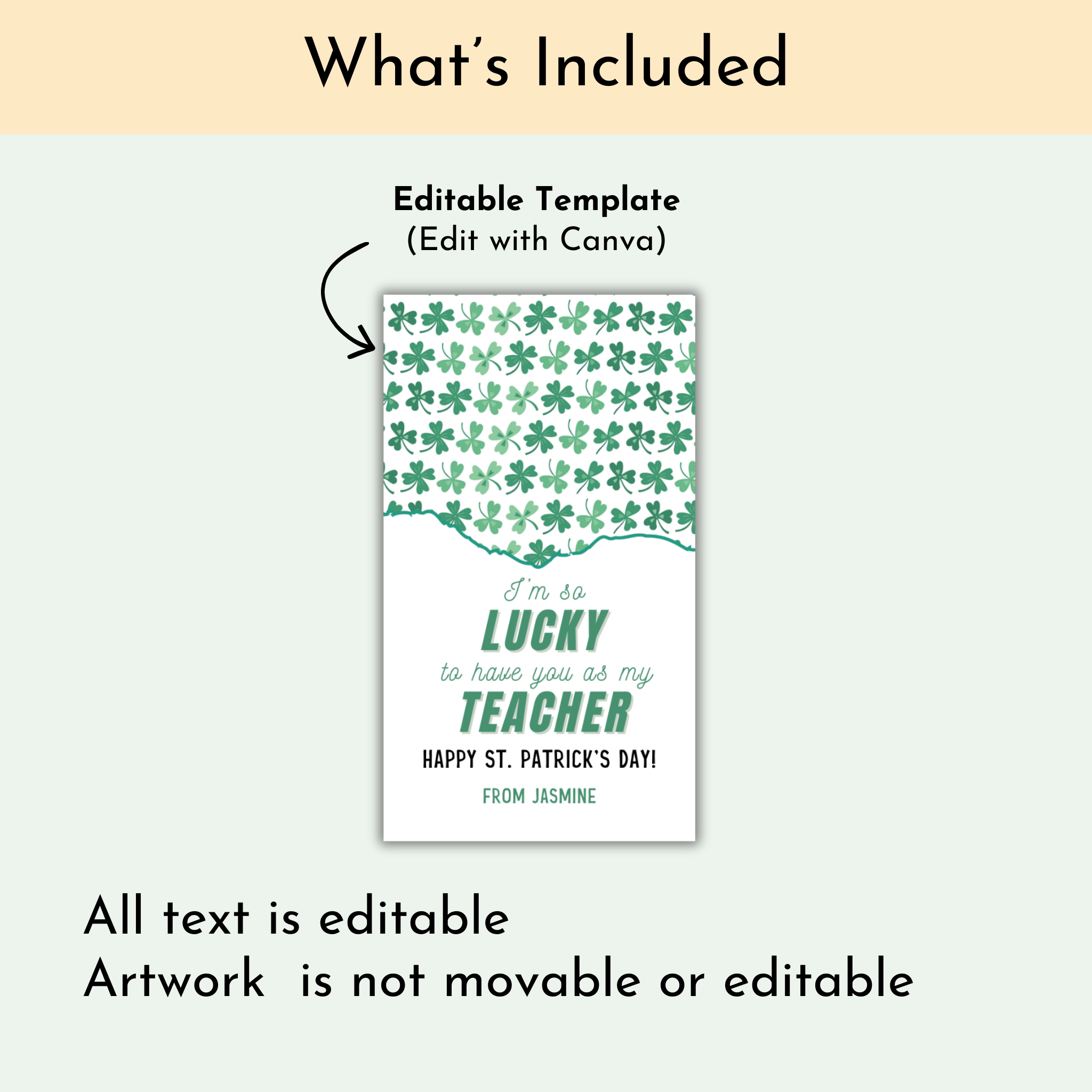 St. Patrick's Day Teacher Appreciation Gift Tags