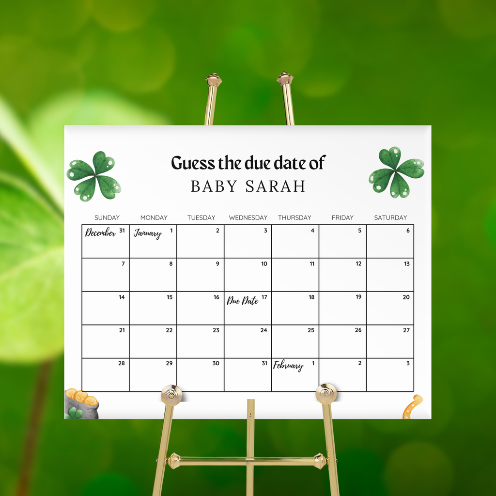 St. Patrick's Day Baby Due Date Game