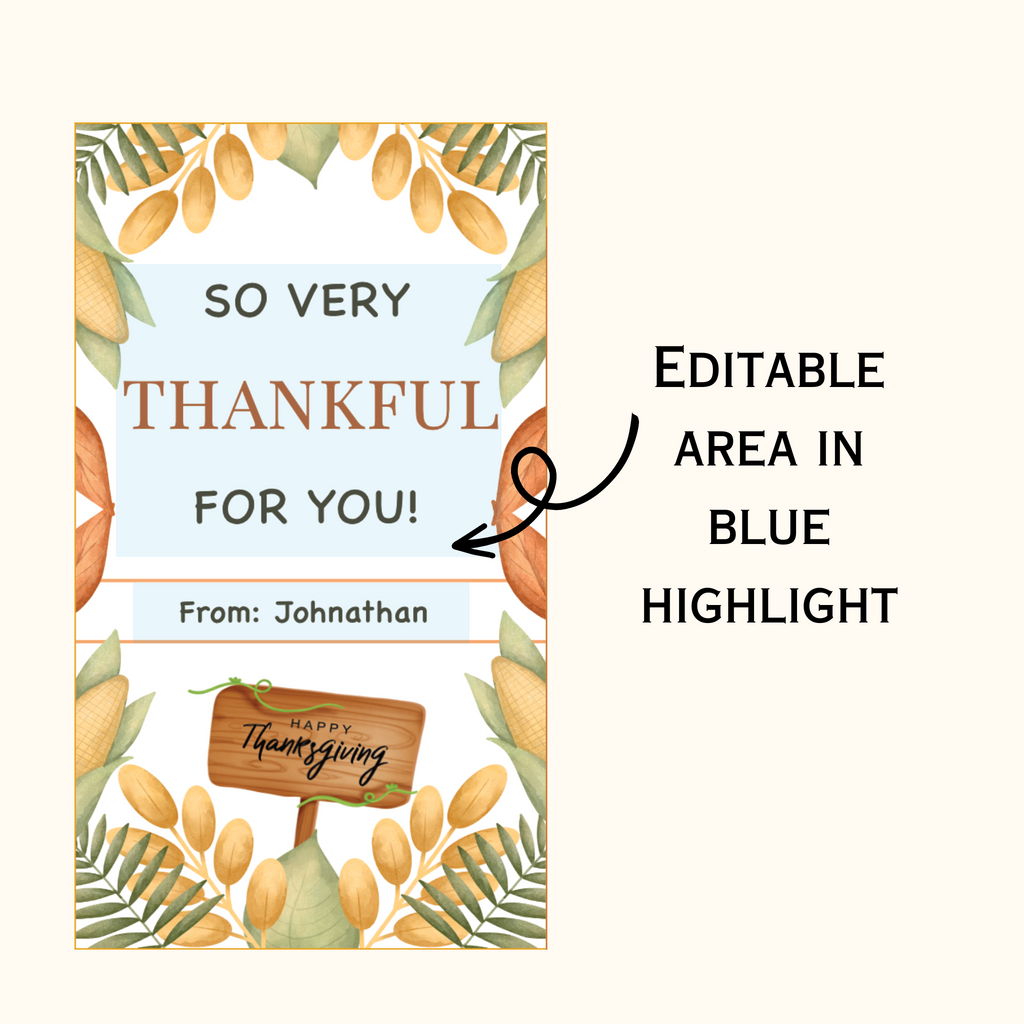 Thanksgiving Appreciation Tags - Editable Template