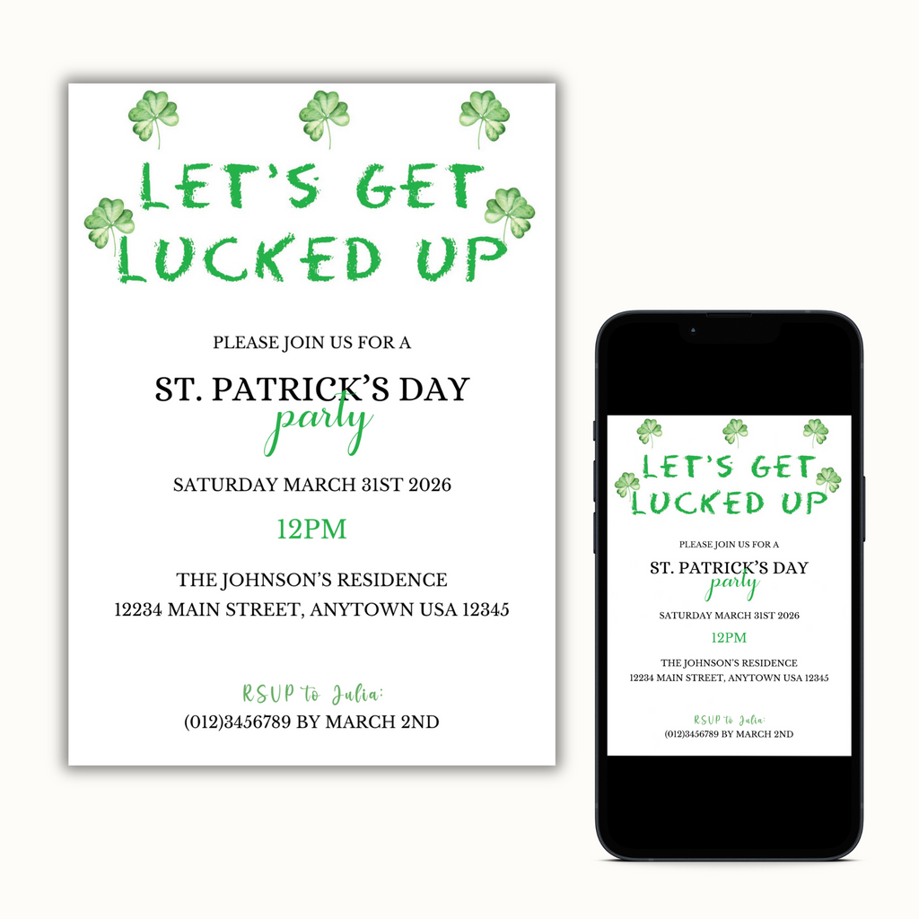 Let's Get Lucked Up - St. Patrick's Invitation