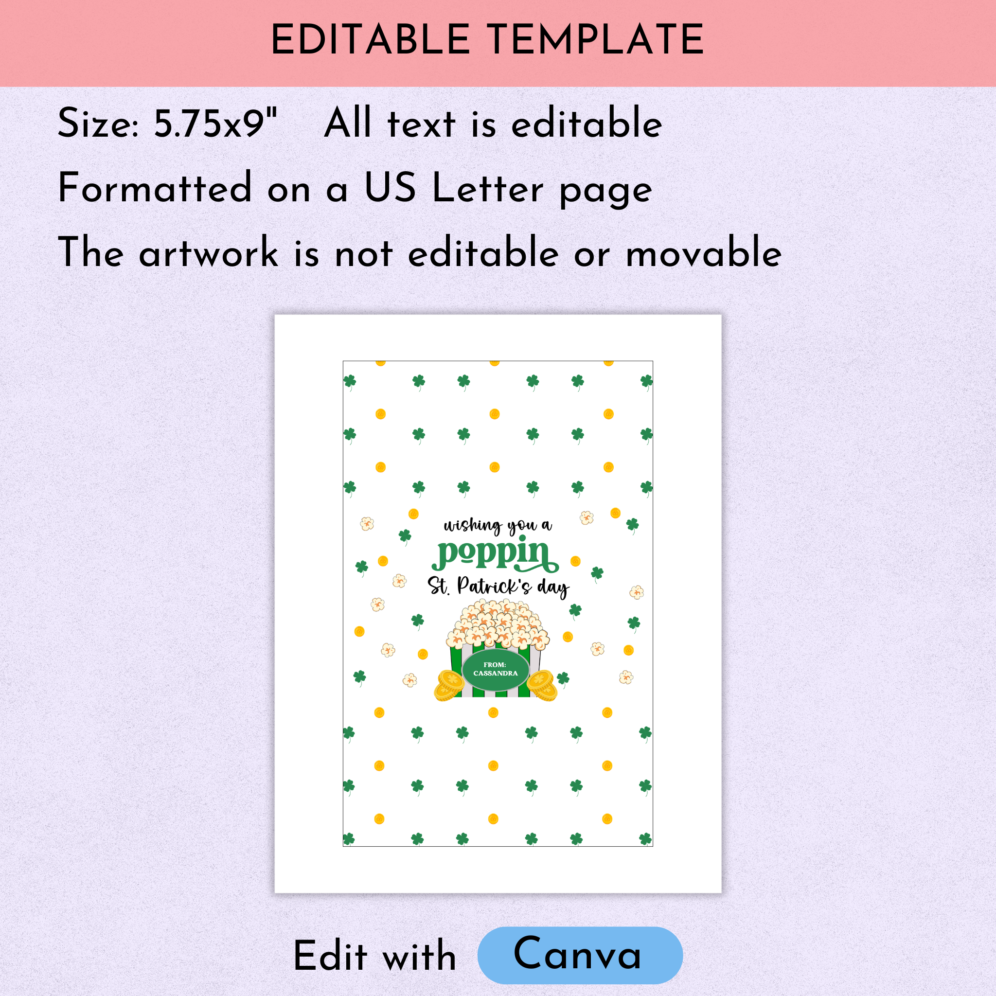 St Patrick's Day Popcorn Wrapper