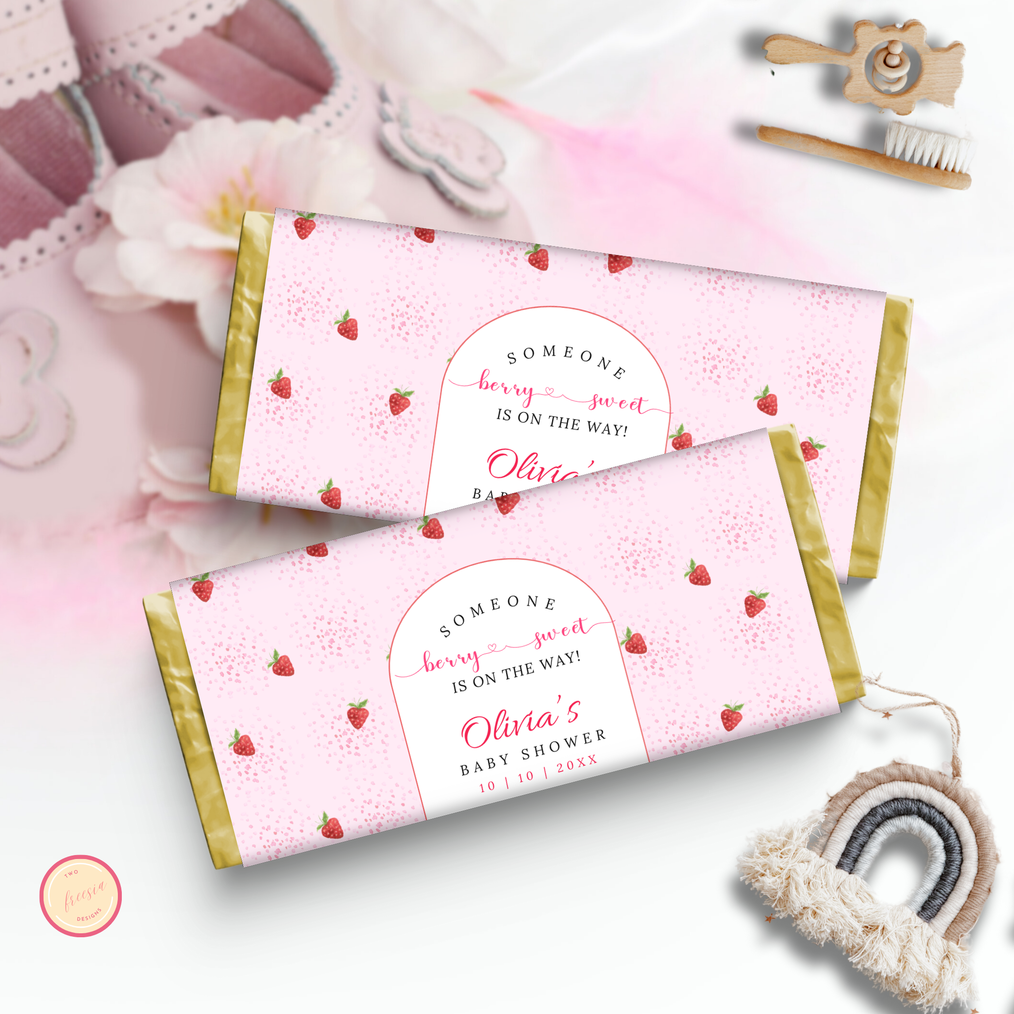 Berry Sweet Baby Shower Chocolate Wrapper
