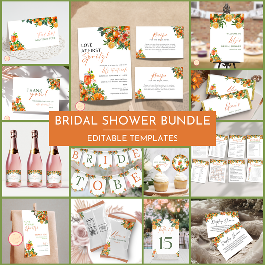 Love at First Spritz Bridal Shower Template Bundle #2