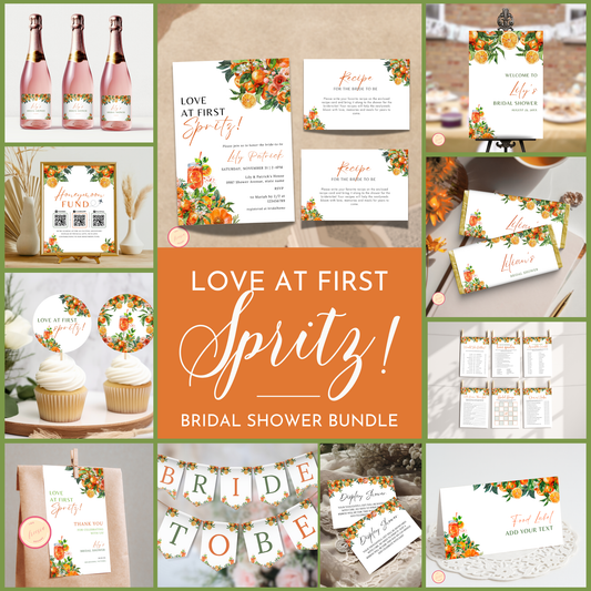 Love at First Spritz Bridal Shower Template Bundle #1