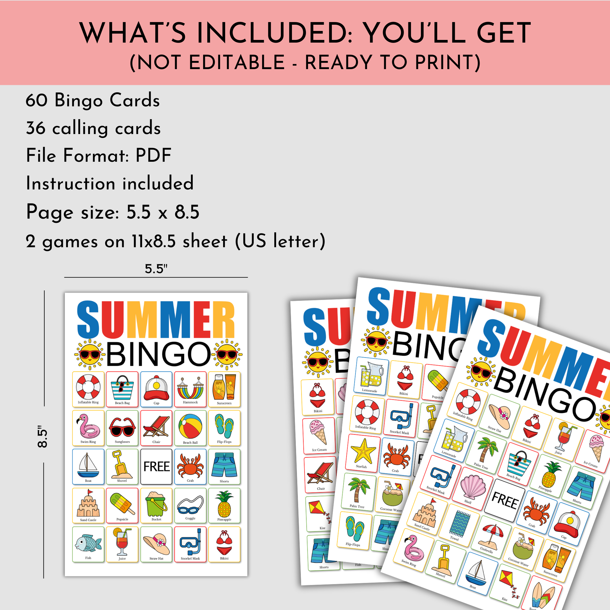 Summer Bingo Game