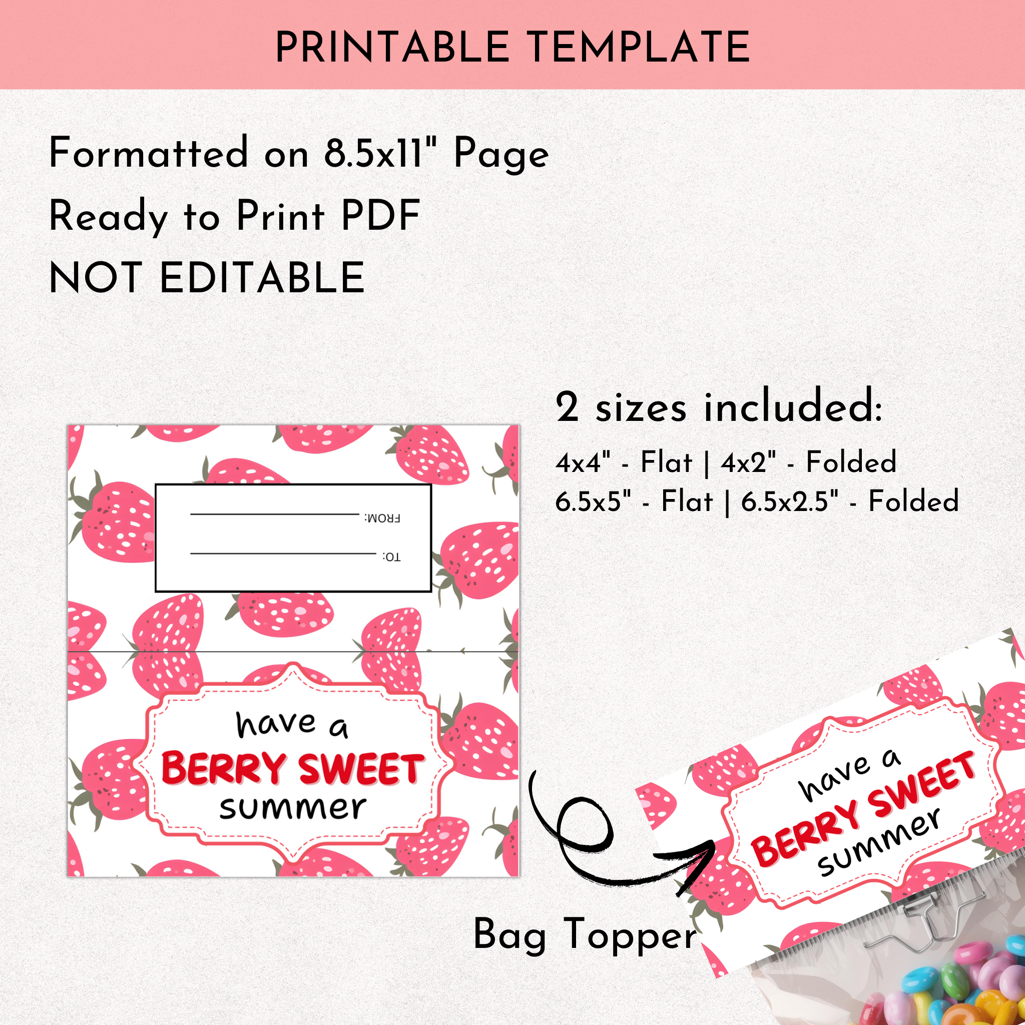 Berry Sweet Summer Bag Topper