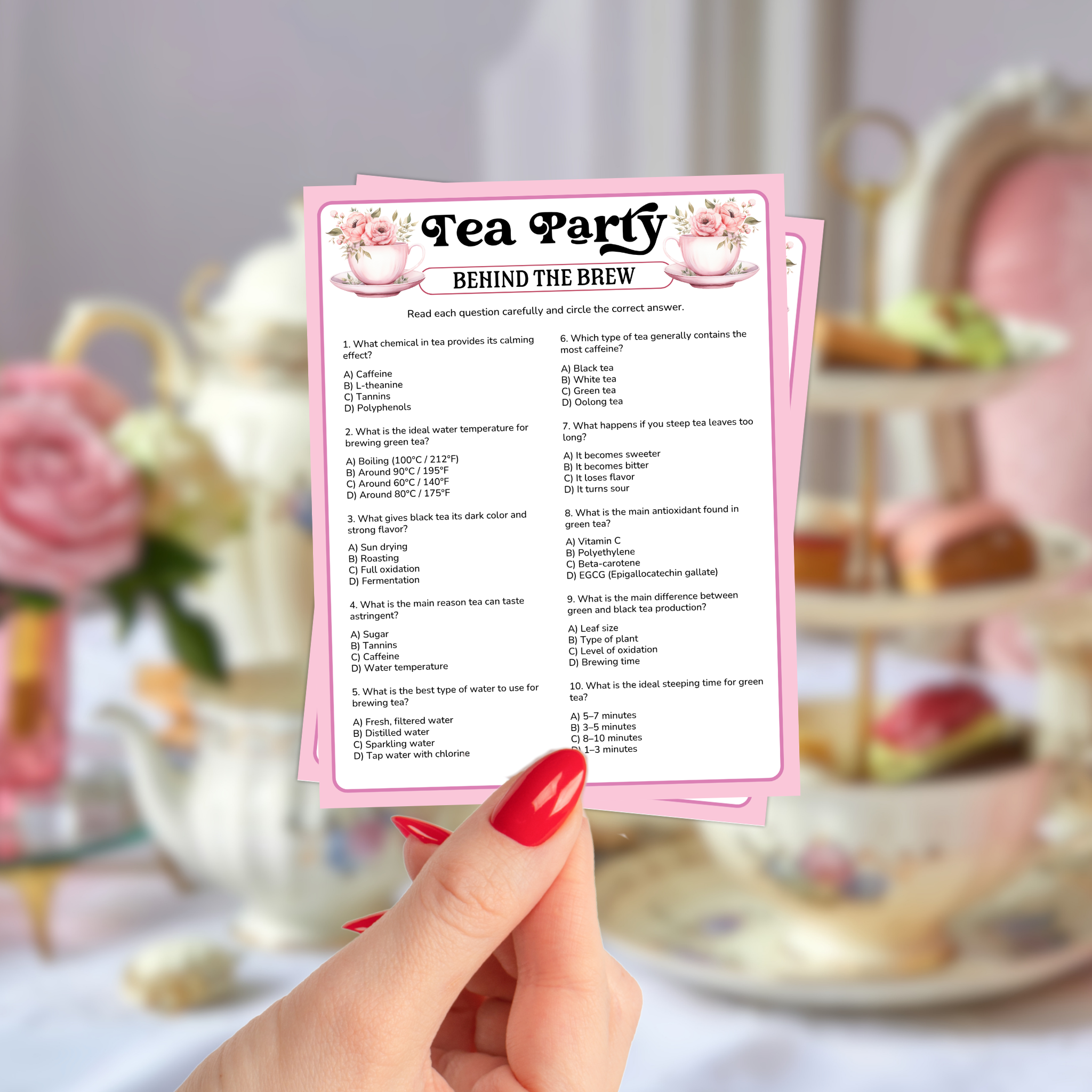 Tea Party Trivia Game Bundle