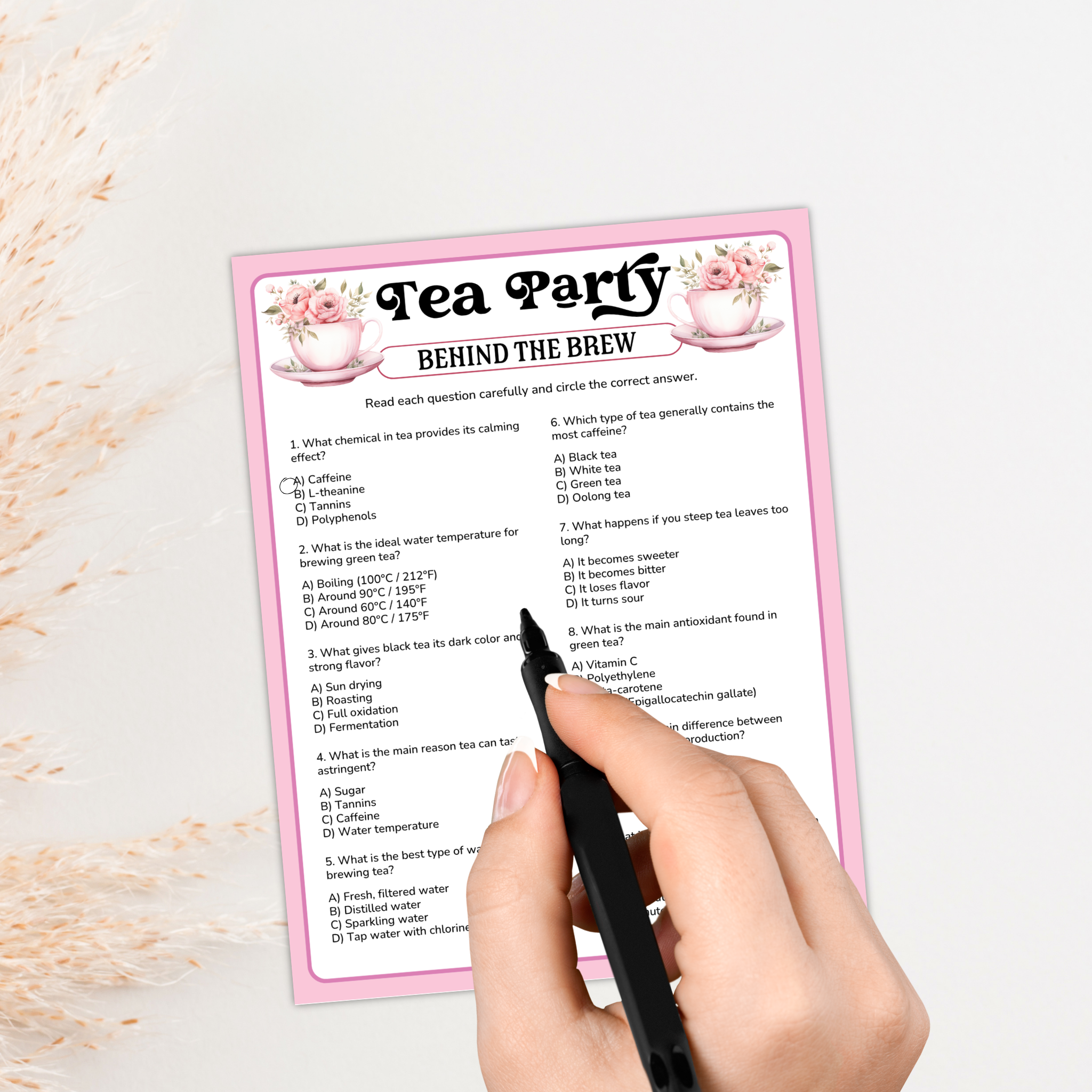 Tea Party Trivia Game Bundle