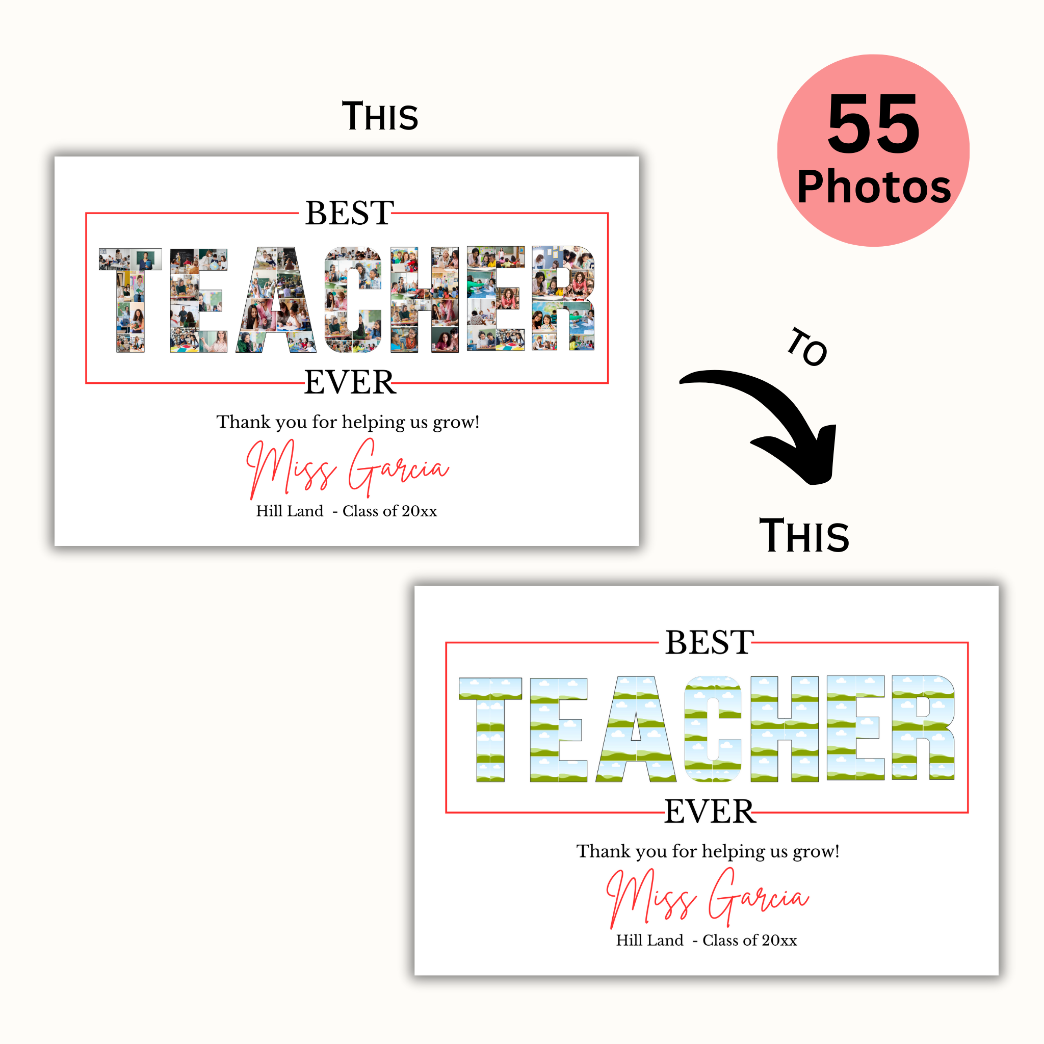 Best Teacher Photo Collage Template