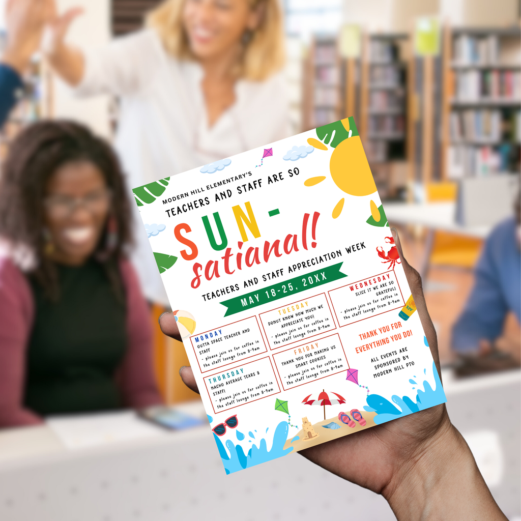 Beach-Themed Teacher Appreciation Flyer