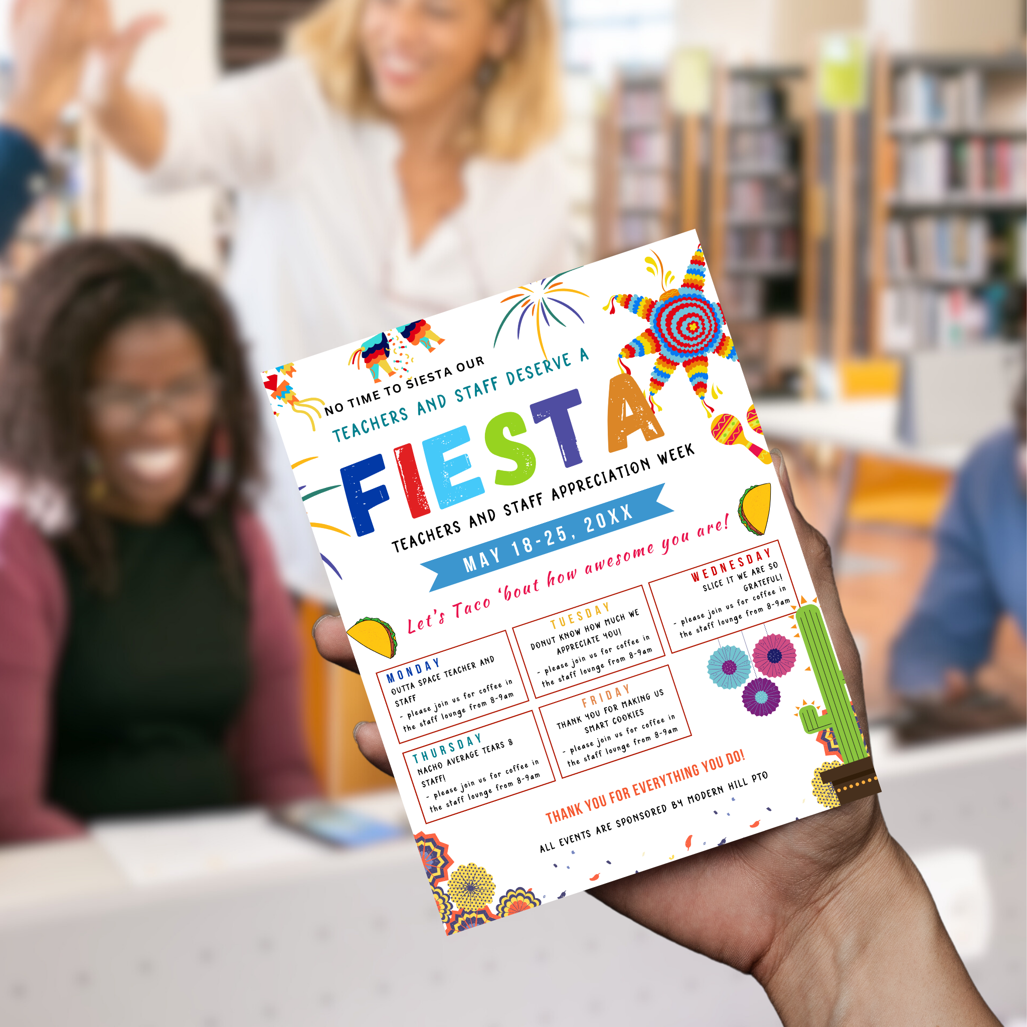 Fiesta-Themed Teacher Appreciation Flyer