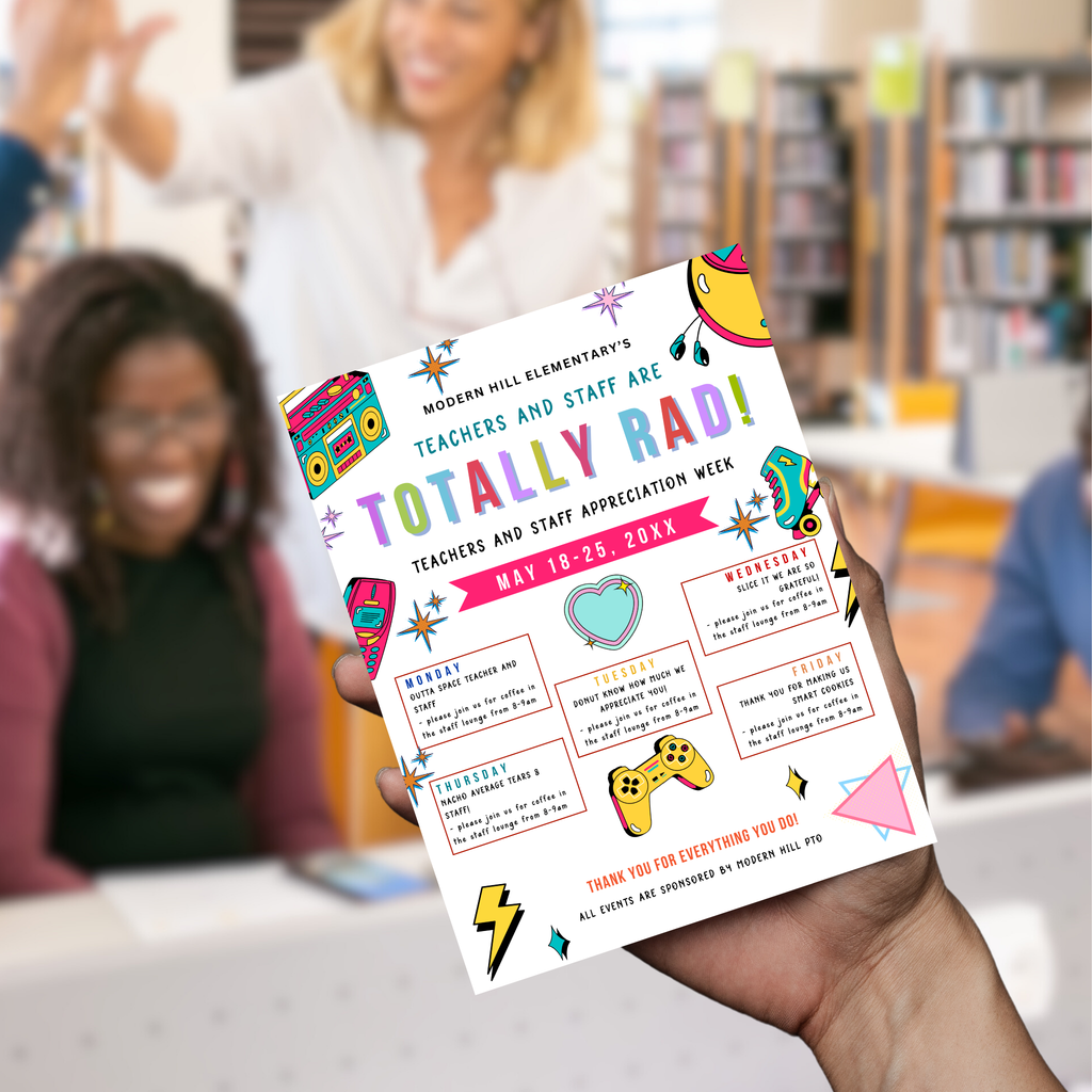 90's-Themed Teacher Appreciation Flyer