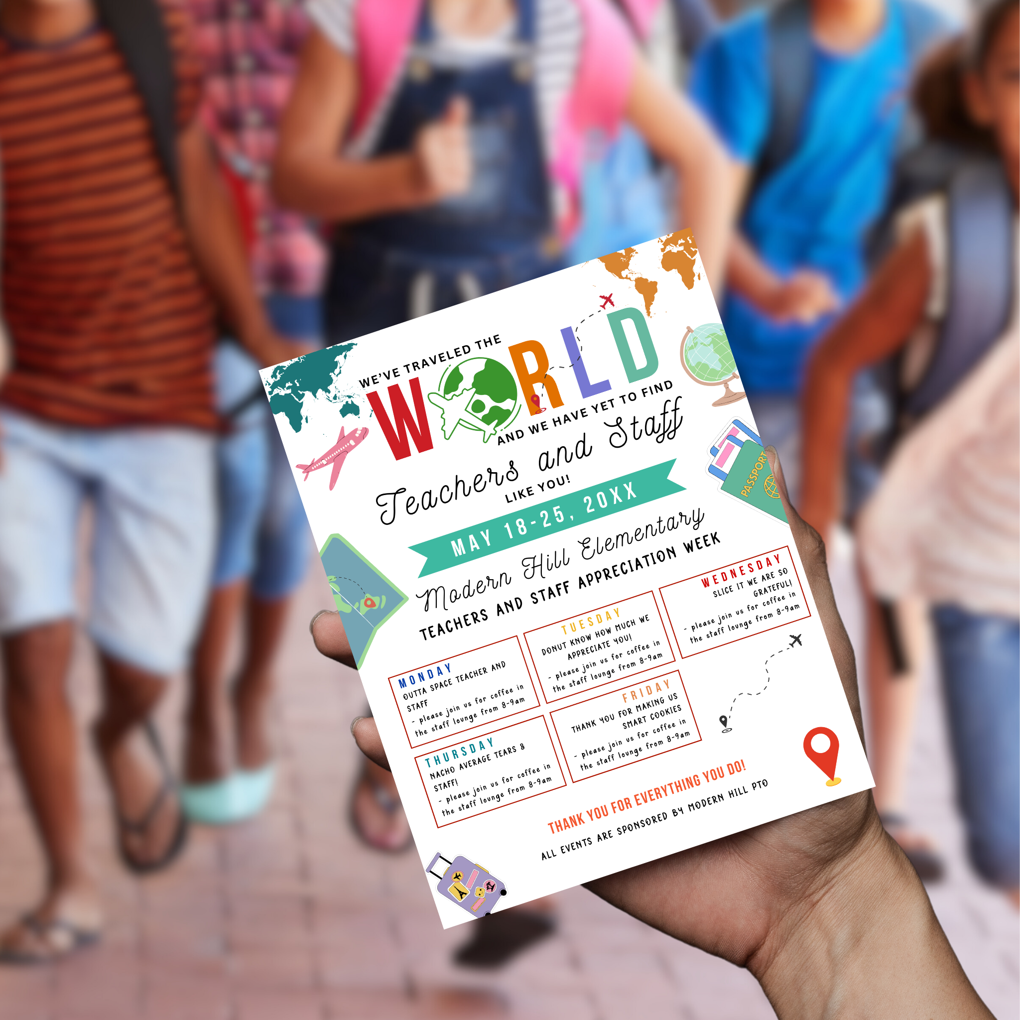 International Theme Teacher Appreciation Flyer