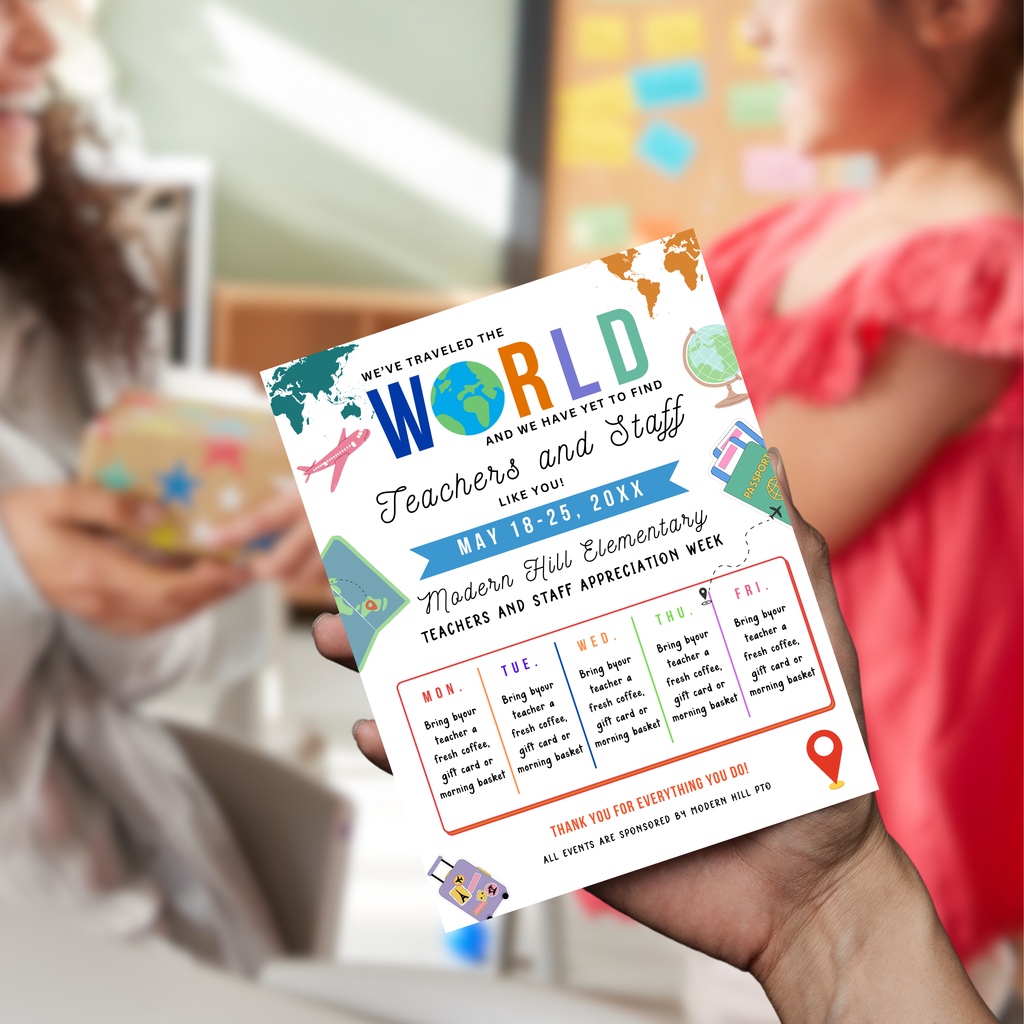 International-Themed Teacher Appreciation Flyer