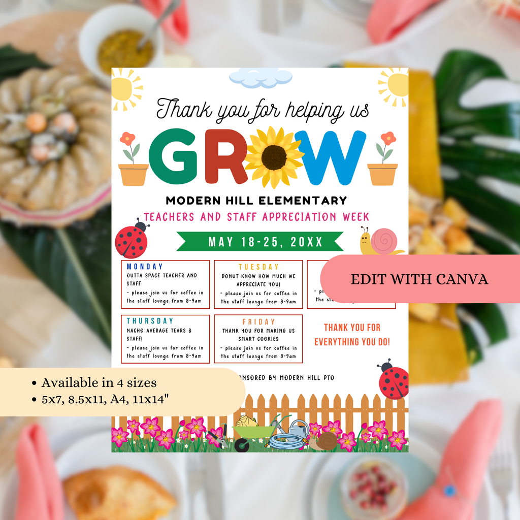 Floral-Themed Teacher Appreciation Flyer